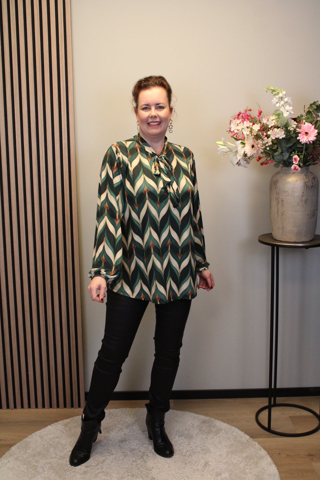 Dora | Bluse schwarz Langarm 52 bis 58