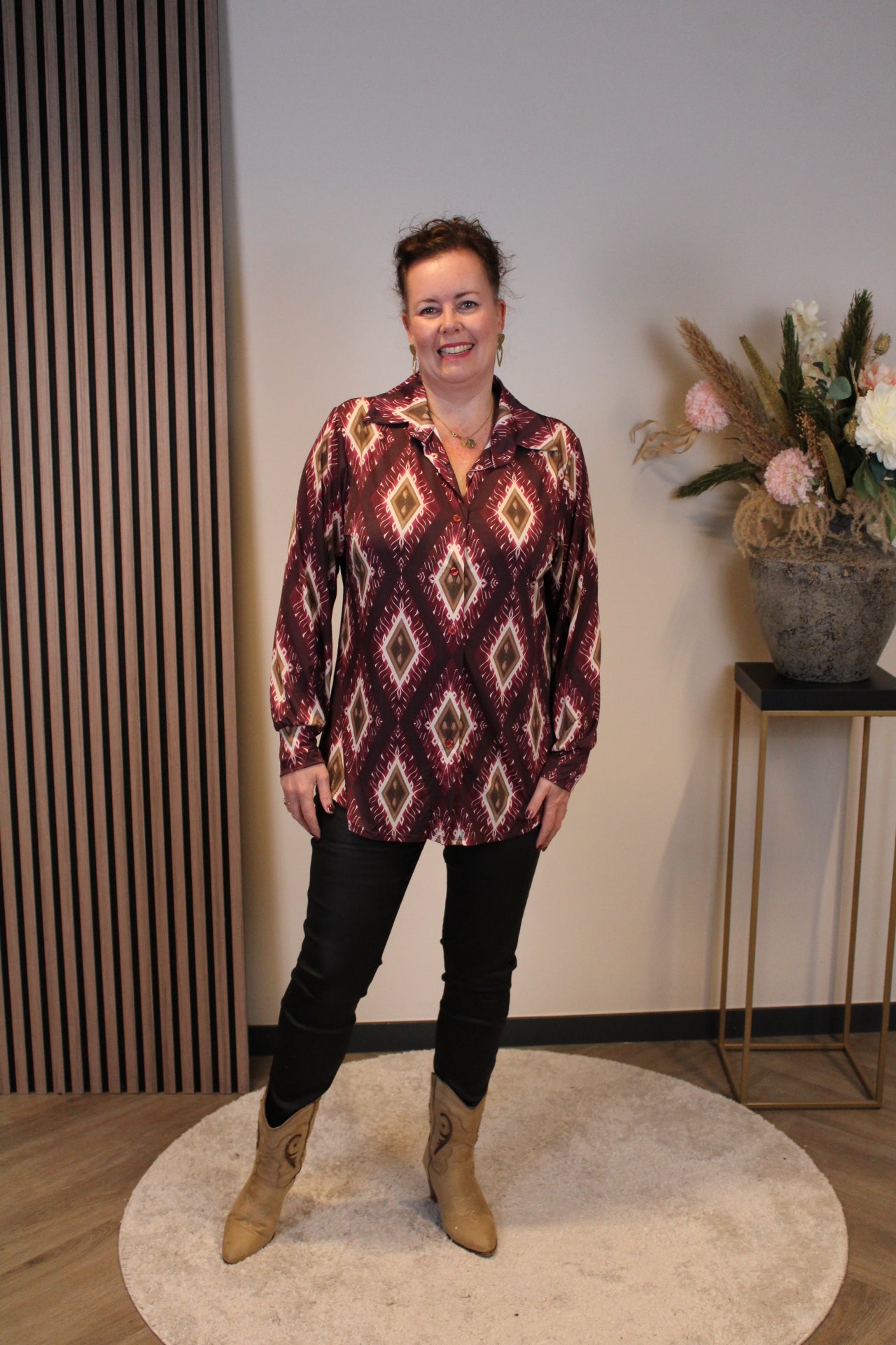 Dora | Bluse schwarz Langarm 52 bis 58