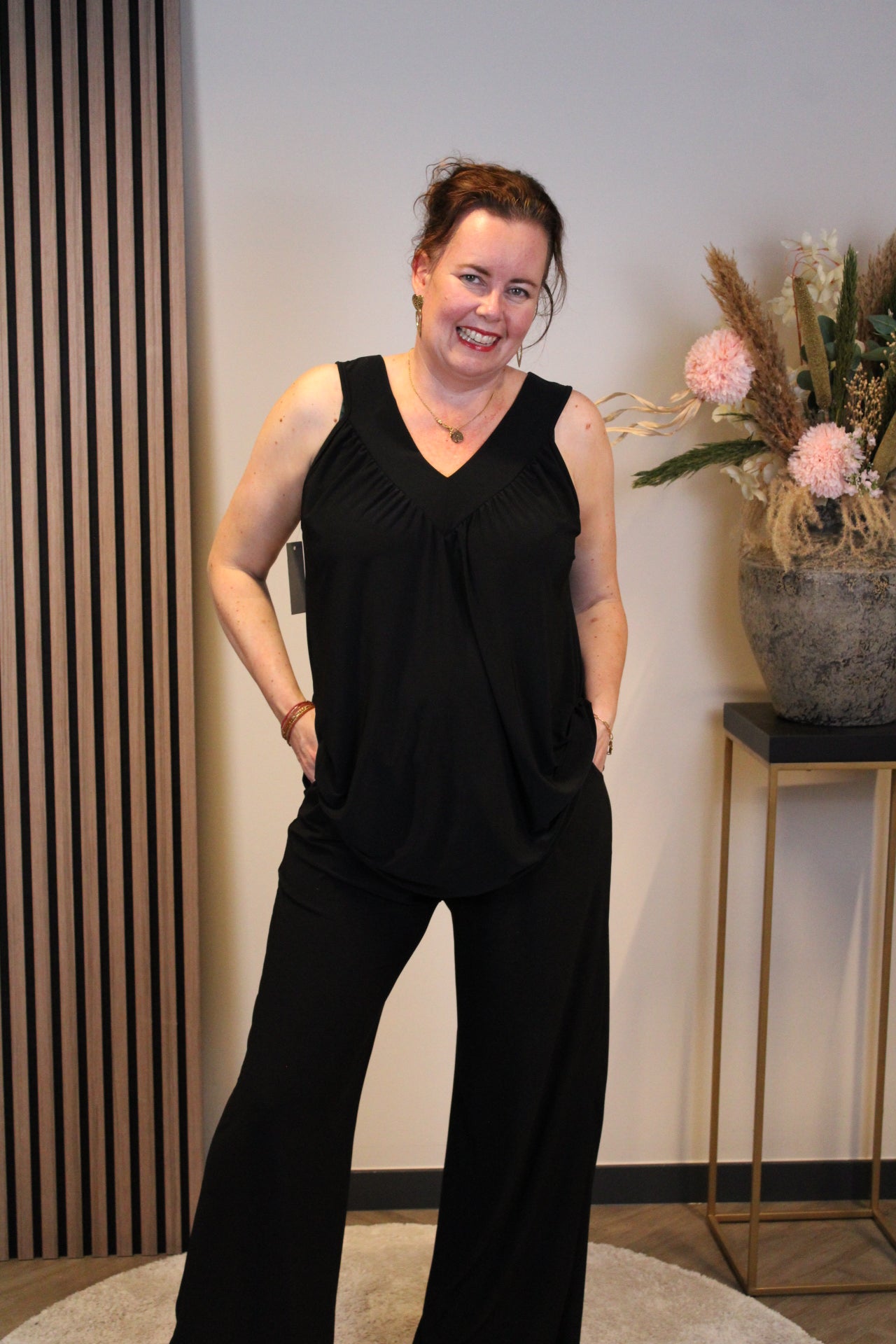 Dora | Bluse schwarz Langarm 52 bis 58