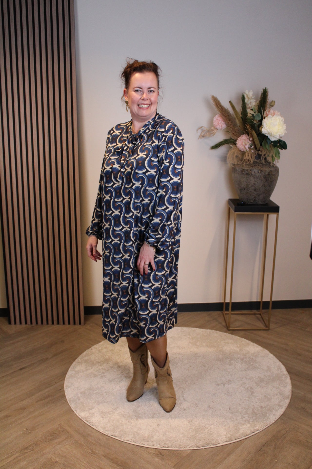 Marise | Blaues Langarmkleid 46 bis 50