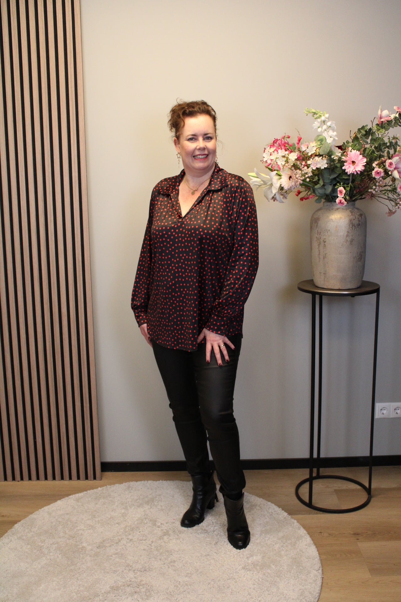 Dora | Bluse schwarz Langarm 52 bis 58