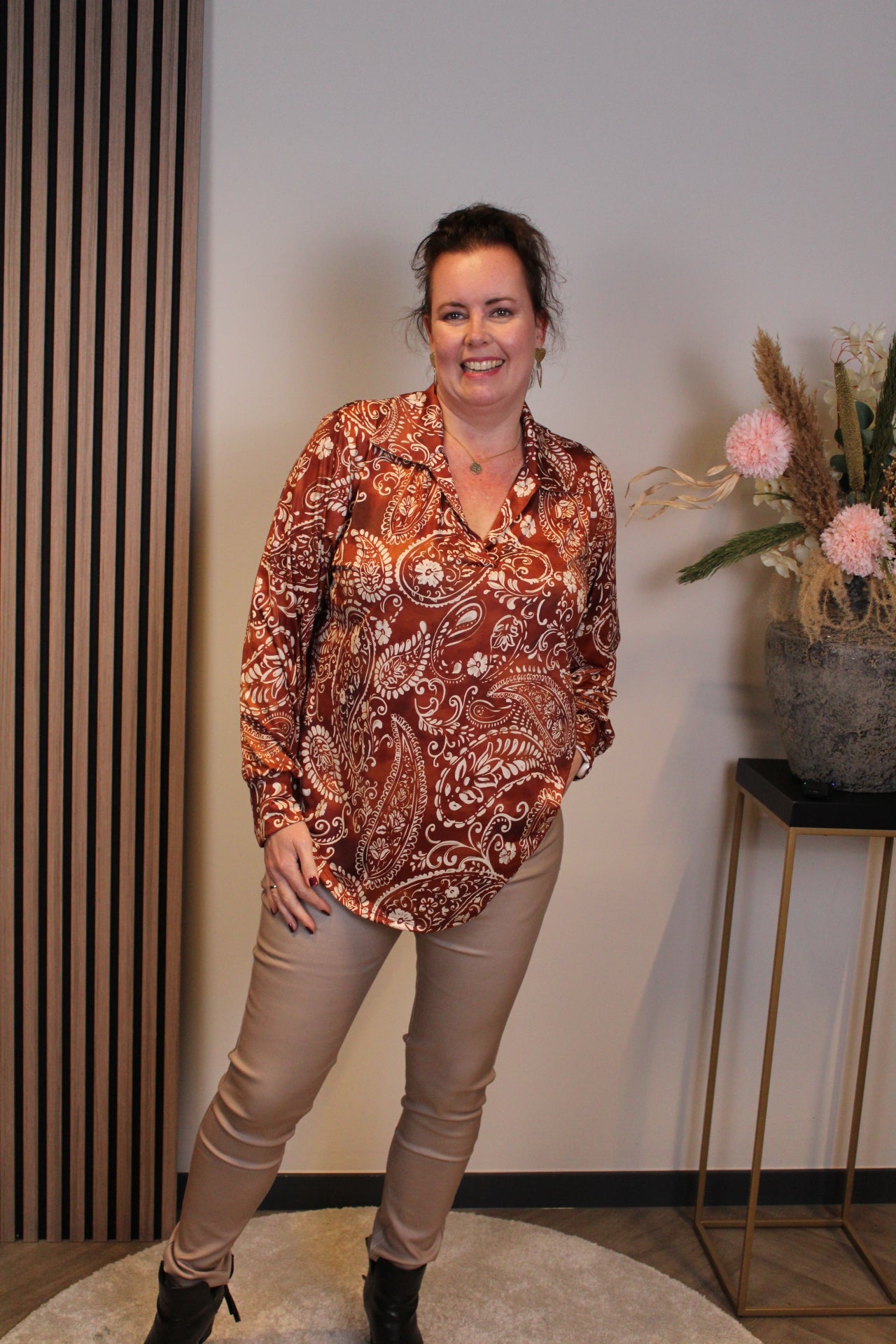 Dora | Bluse schwarz Langarm 52 bis 58
