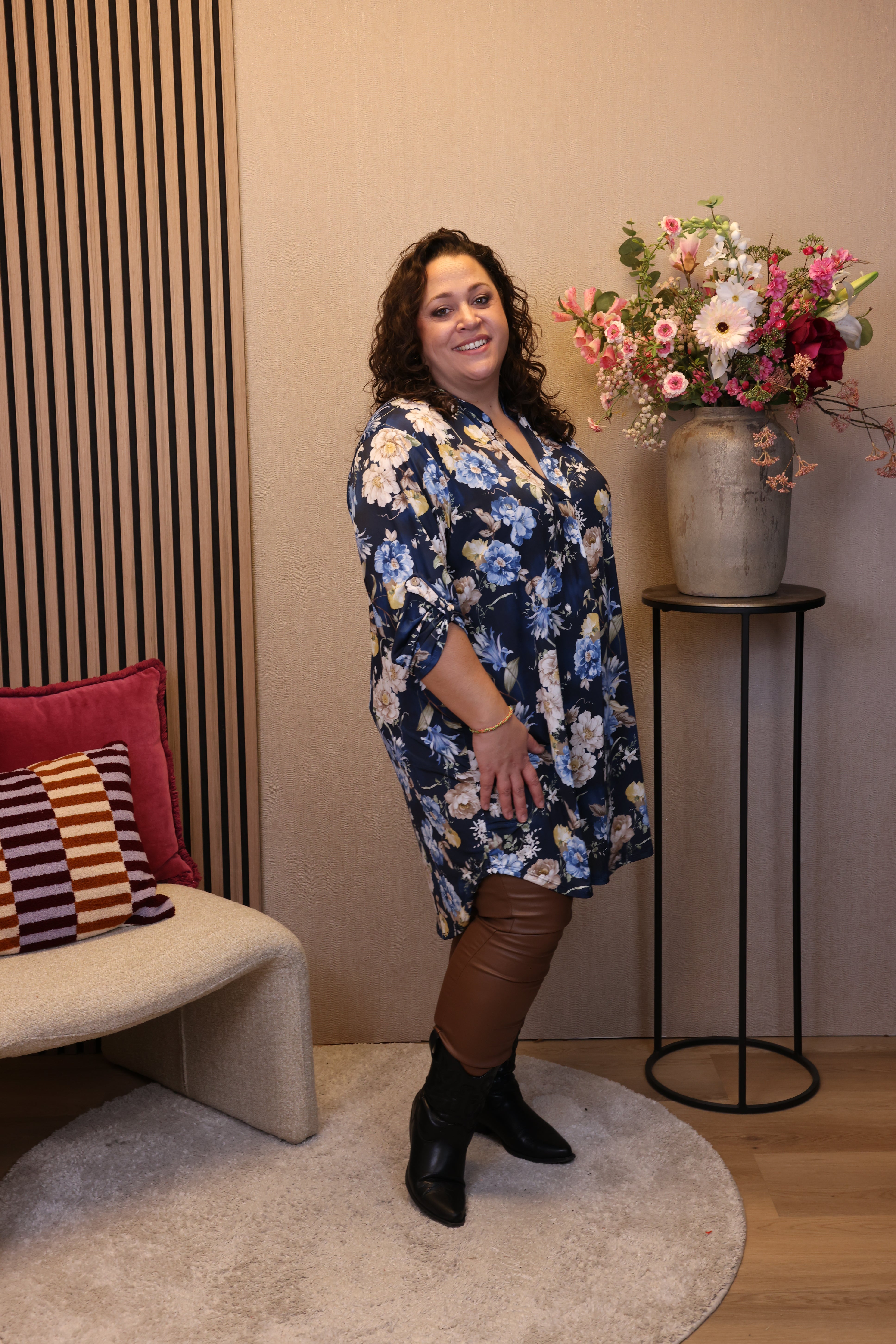 Dora | Bluse schwarz Langarm 52 bis 58