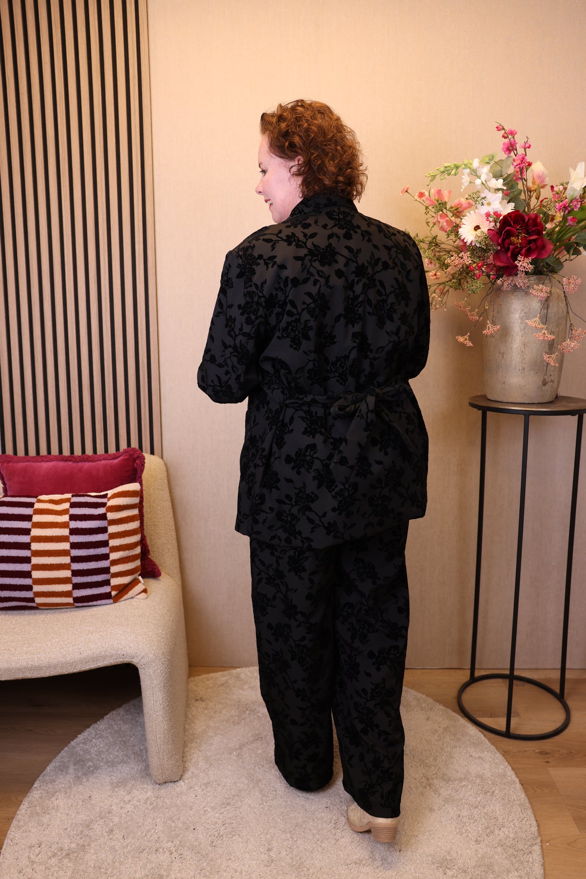 Dora | Bluse schwarz Langarm 52 bis 58