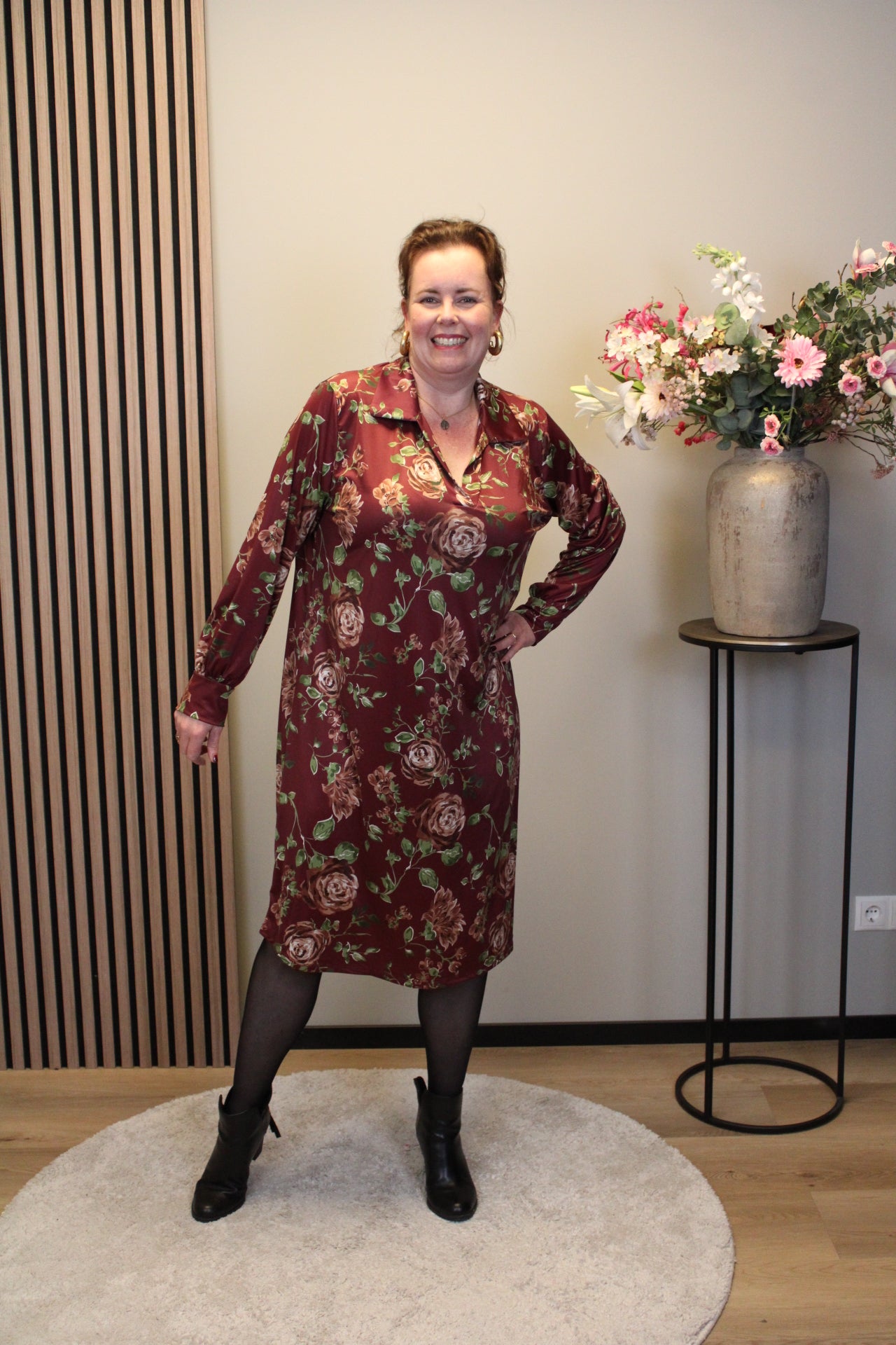 Christa | Grünes Kleid mit langen Ärmeln, Größe 38 bis 44