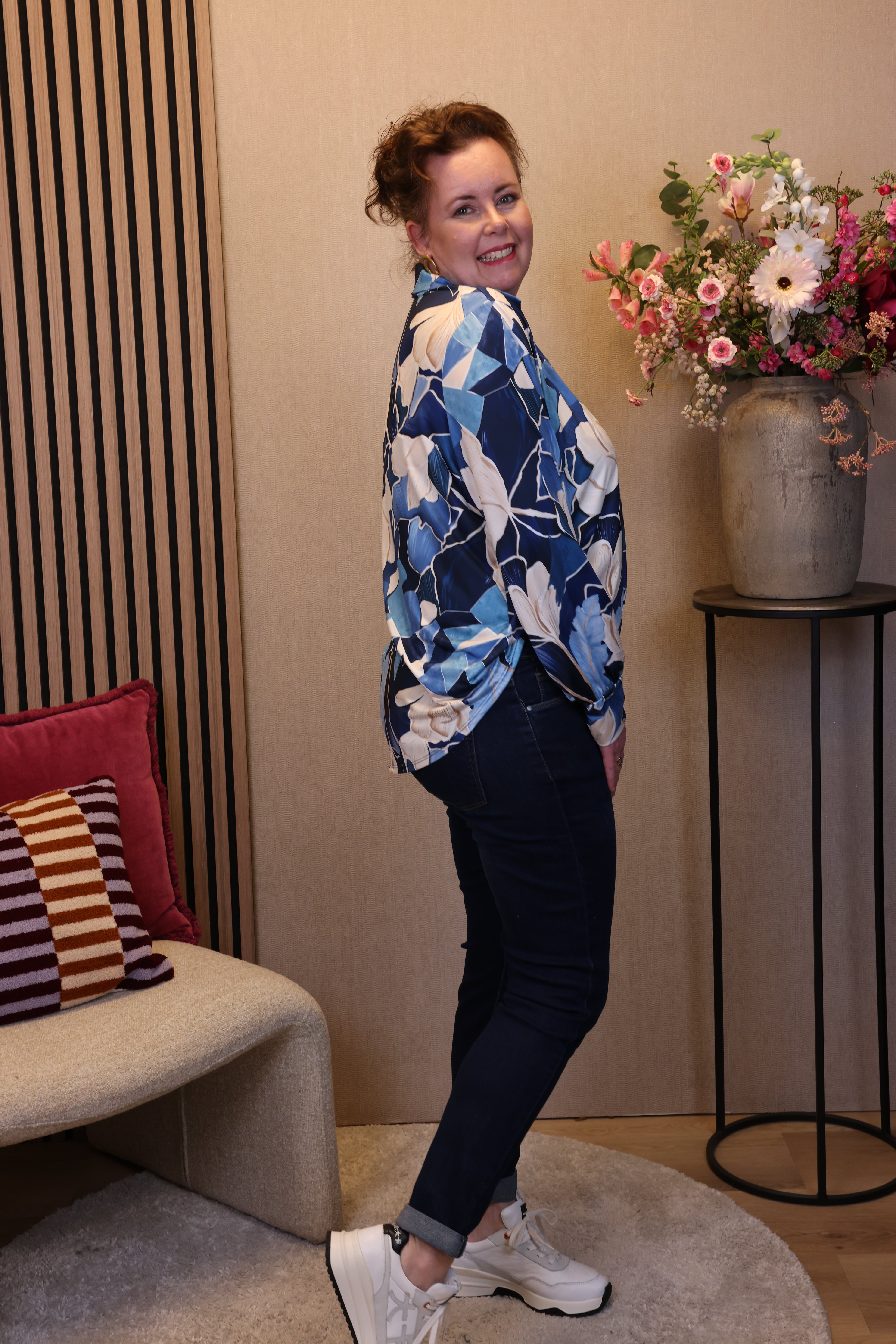 Dora | Bluse schwarz Langarm 52 bis 58