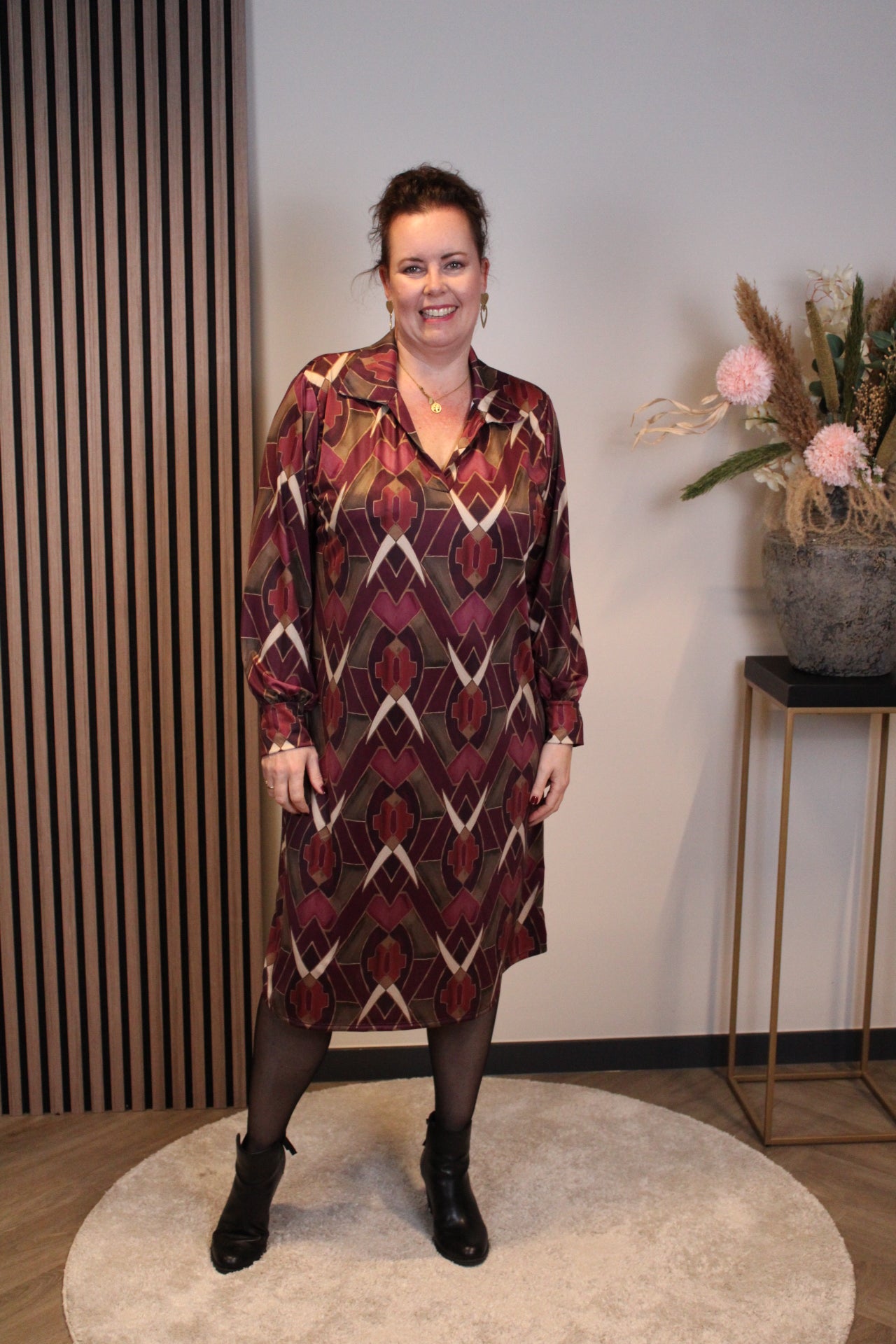 Marise | Blaues Langarmkleid 46 bis 50