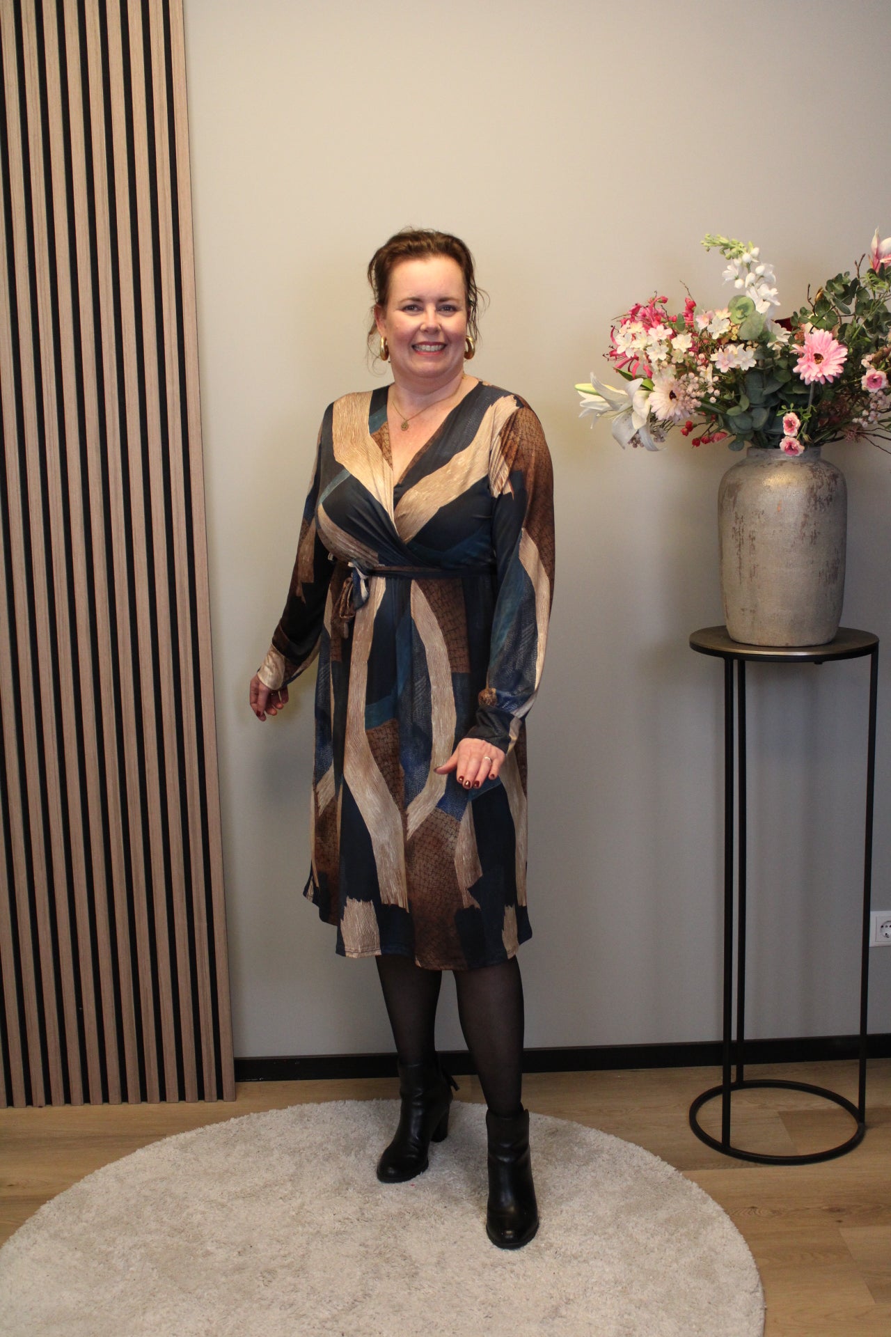 Marise | Blaues Langarmkleid 46 bis 50