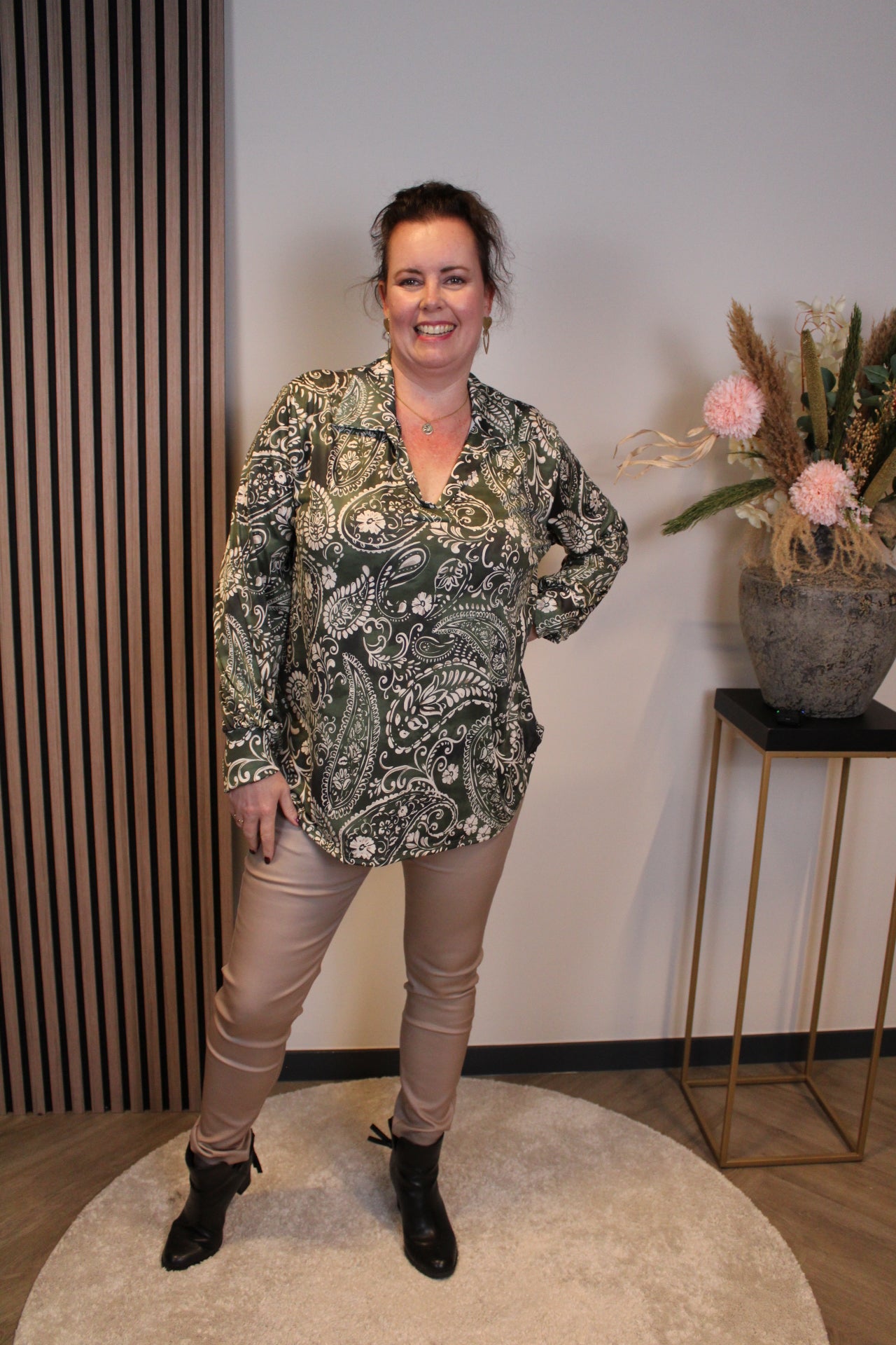 Dora | Bluse schwarz Langarm 52 bis 58