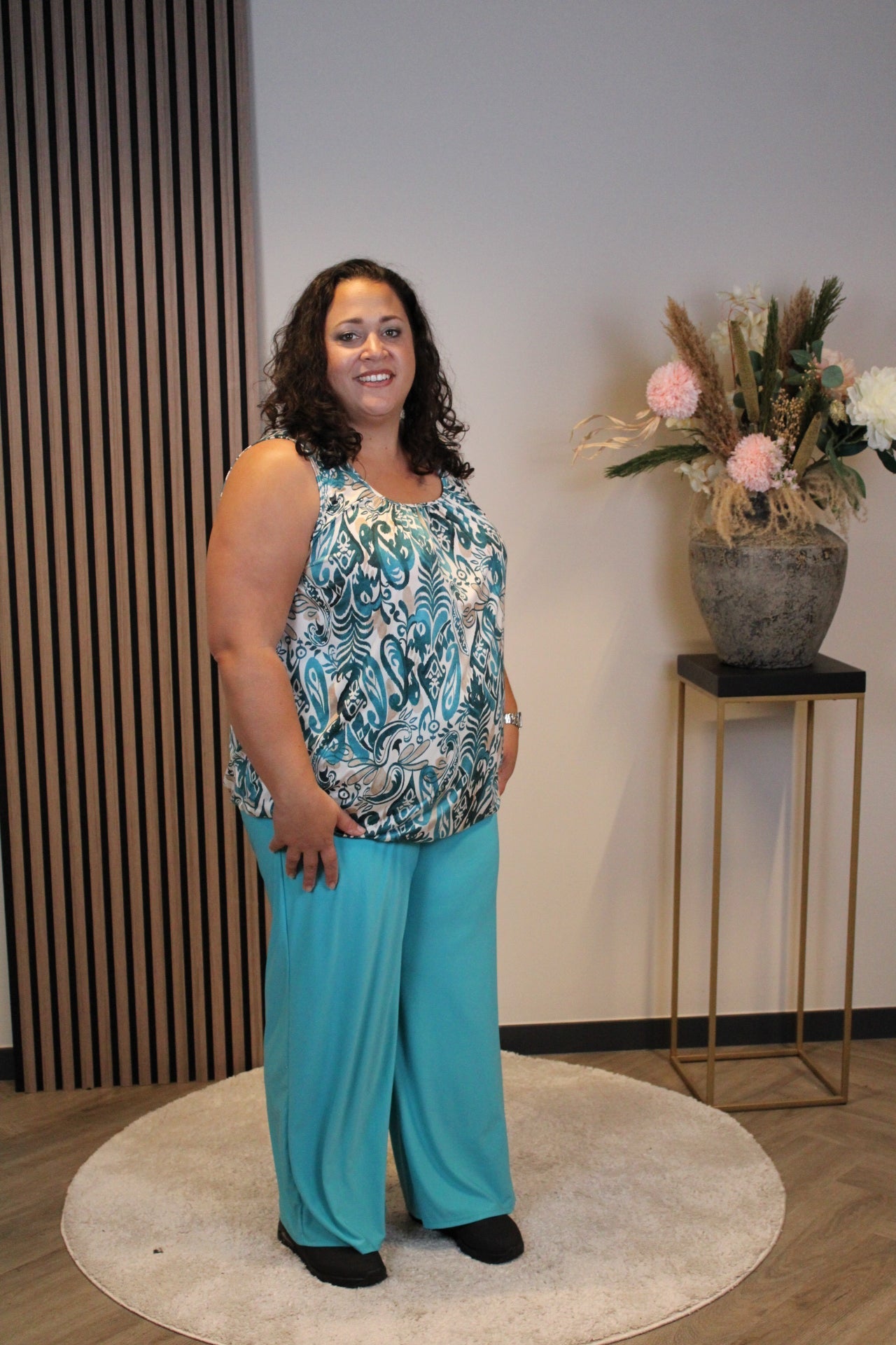 Ellen | Broek mint met zakken 48 t/m 54