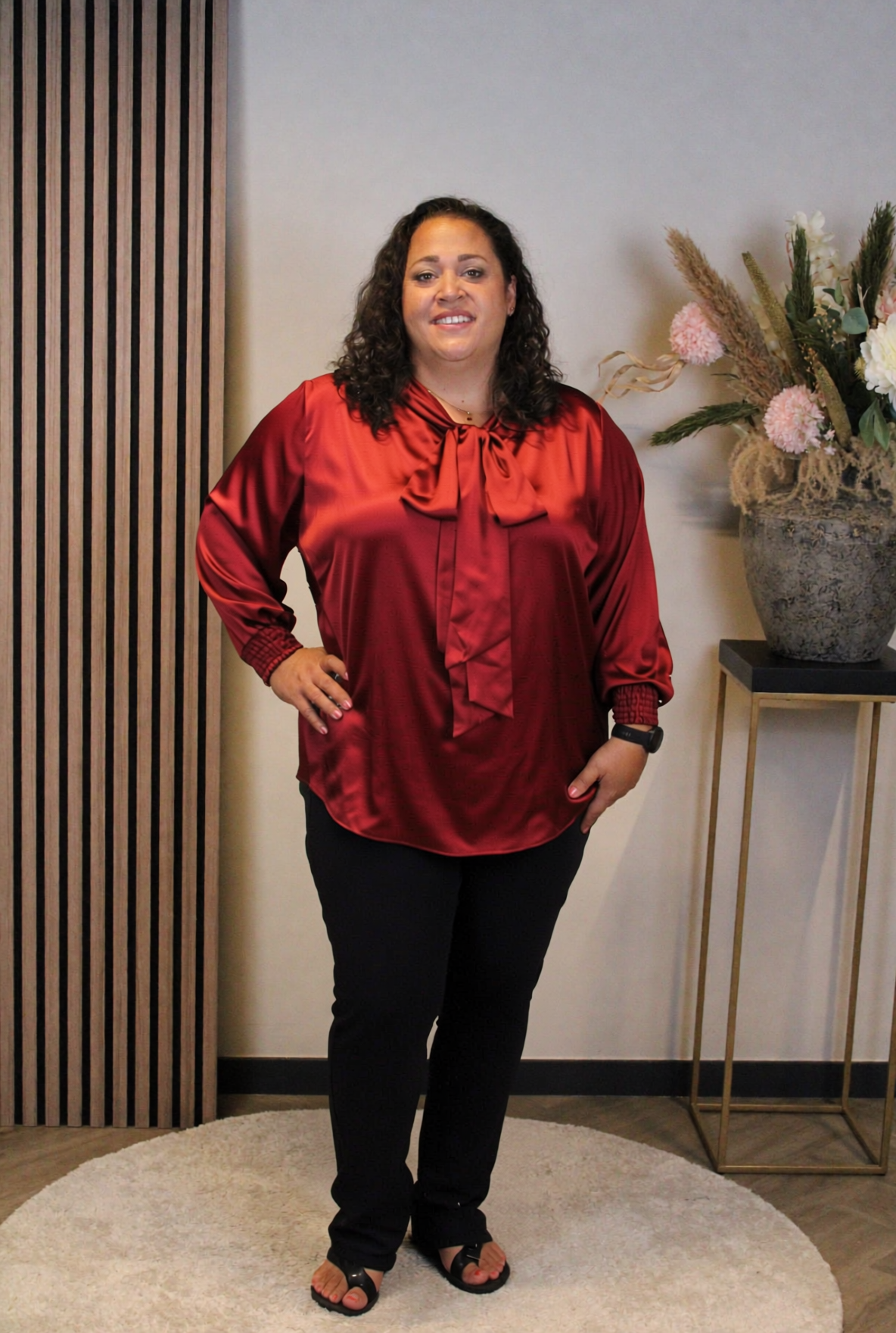 Dora | Bluse schwarz Langarm 52 bis 58