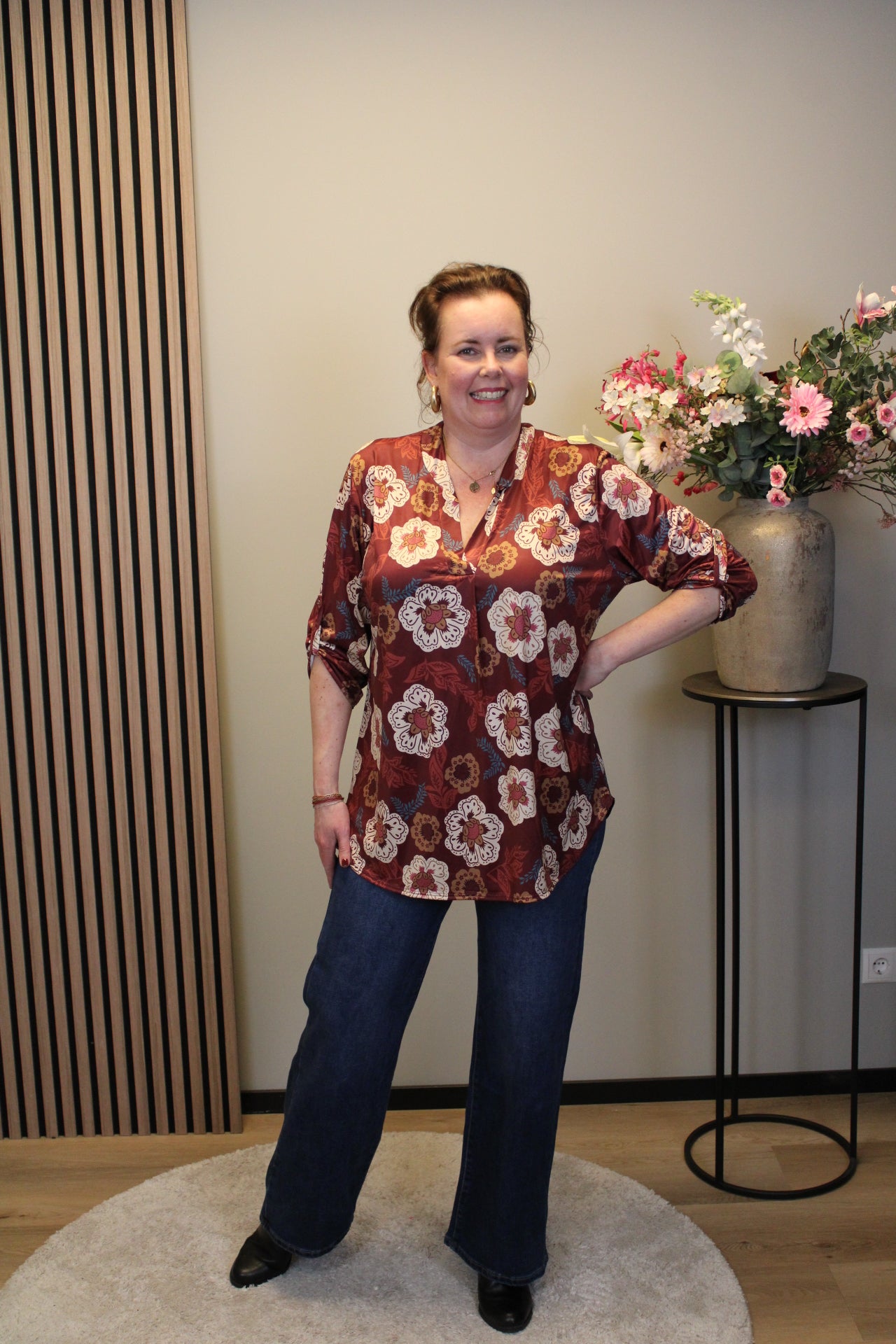 Dora | Bluse schwarz Langarm 38 bis 48