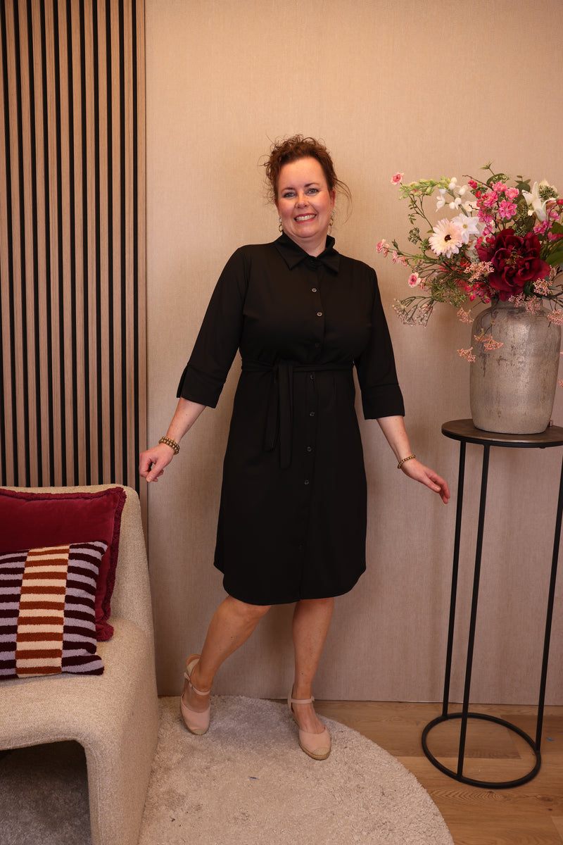 Dora | Bluse schwarz Langarm 52 bis 58