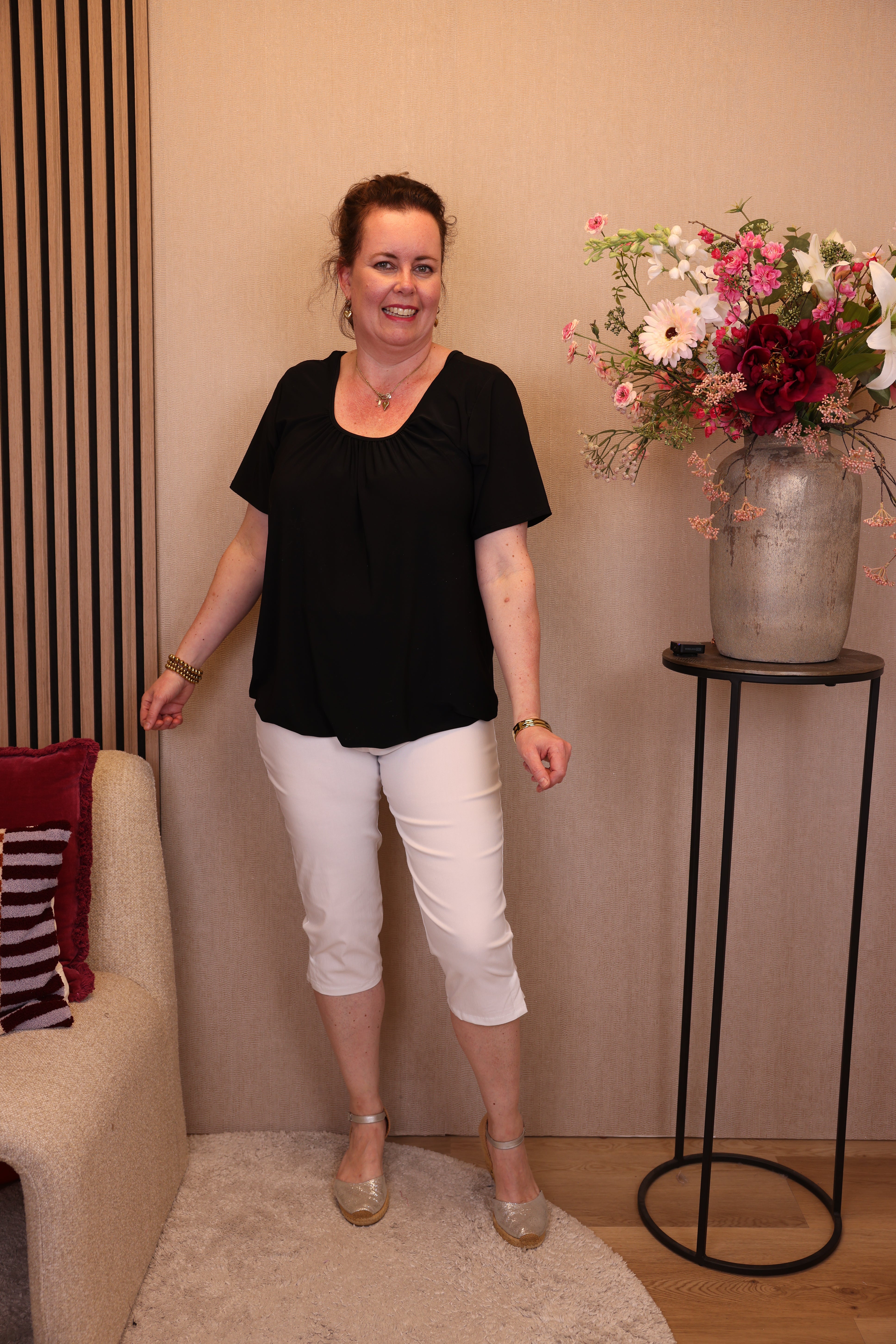 Dora | Bluse schwarz Langarm 52 bis 58