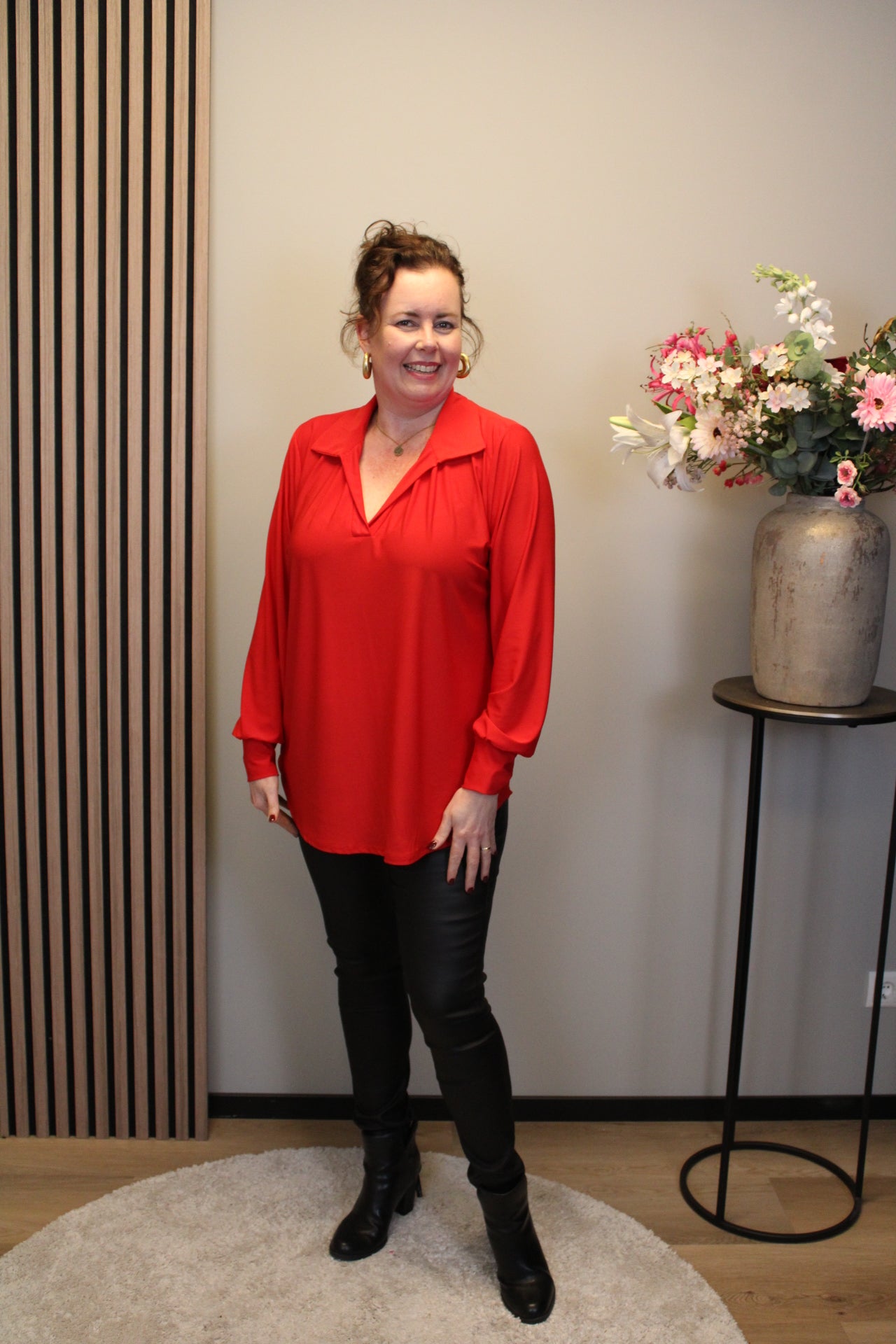 Dora | Bluse schwarz Langarm 52 bis 58