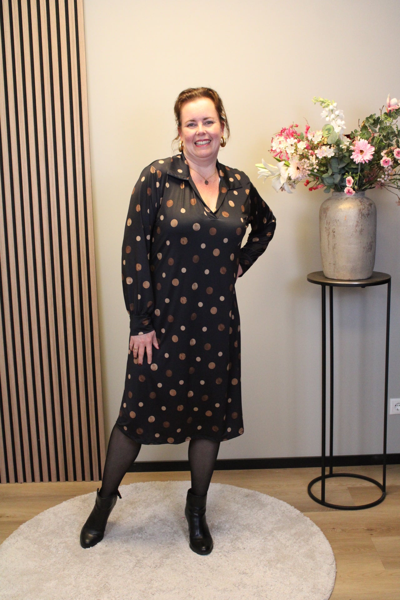 Marise | Blaues Langarmkleid 46 bis 50