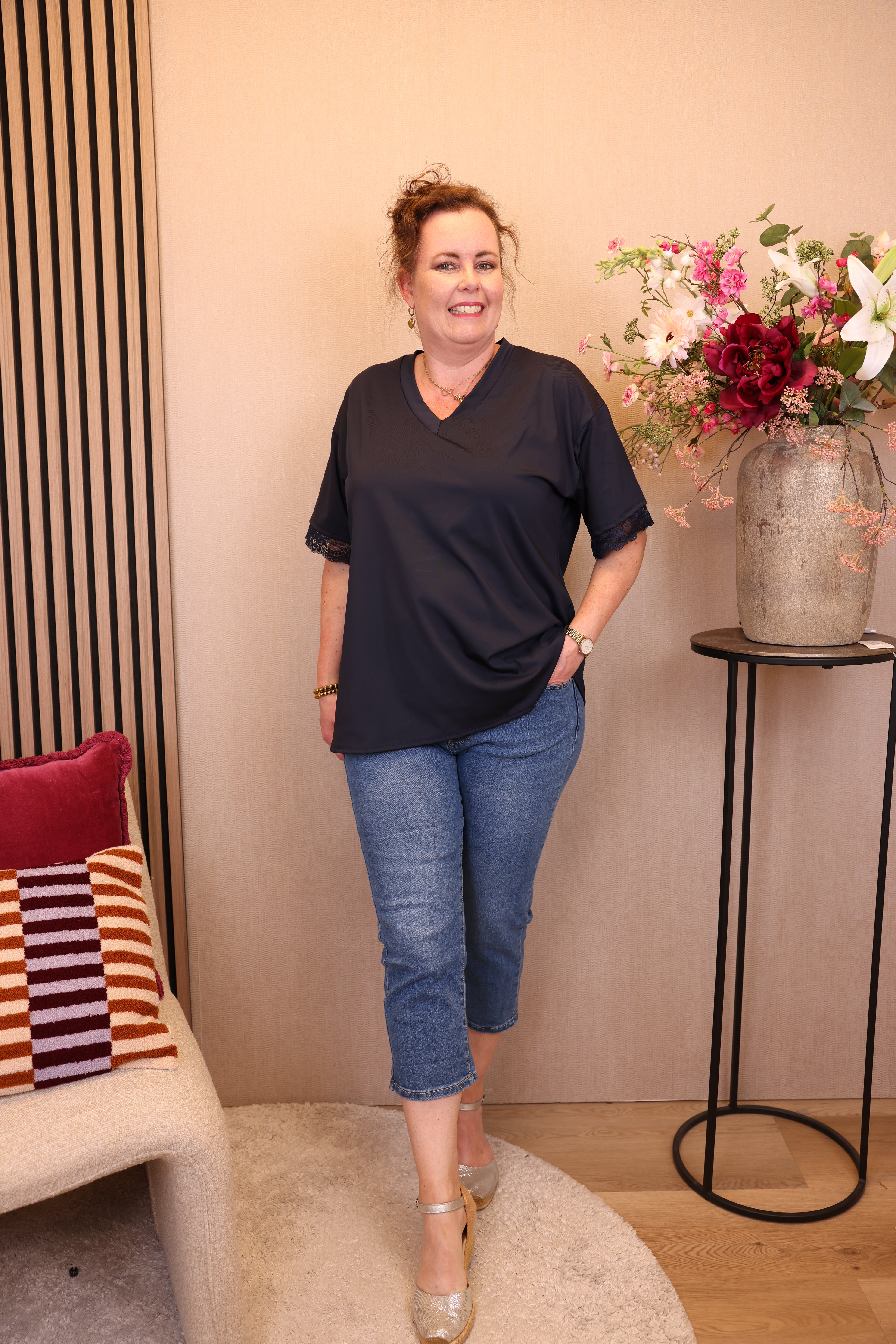 Dora | Bluse schwarz Langarm 52 bis 58