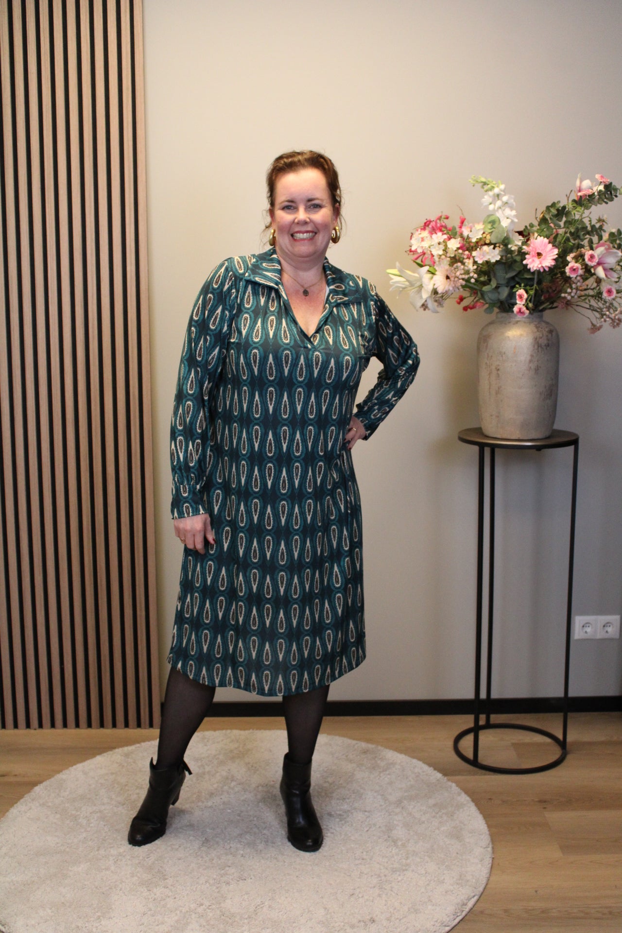 Marise | Blaues Langarmkleid 46 bis 50