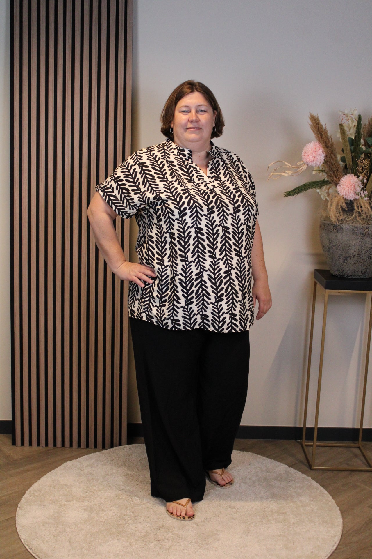 Dora | Bluse schwarz Langarm 52 bis 58