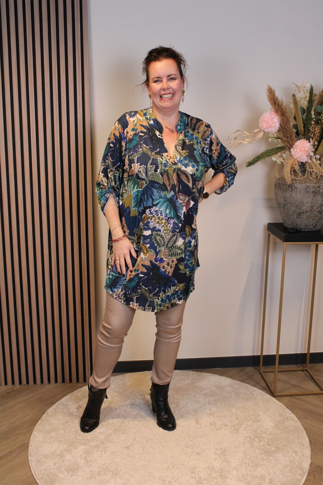 Dora | Bluse schwarz Langarm 52 bis 58