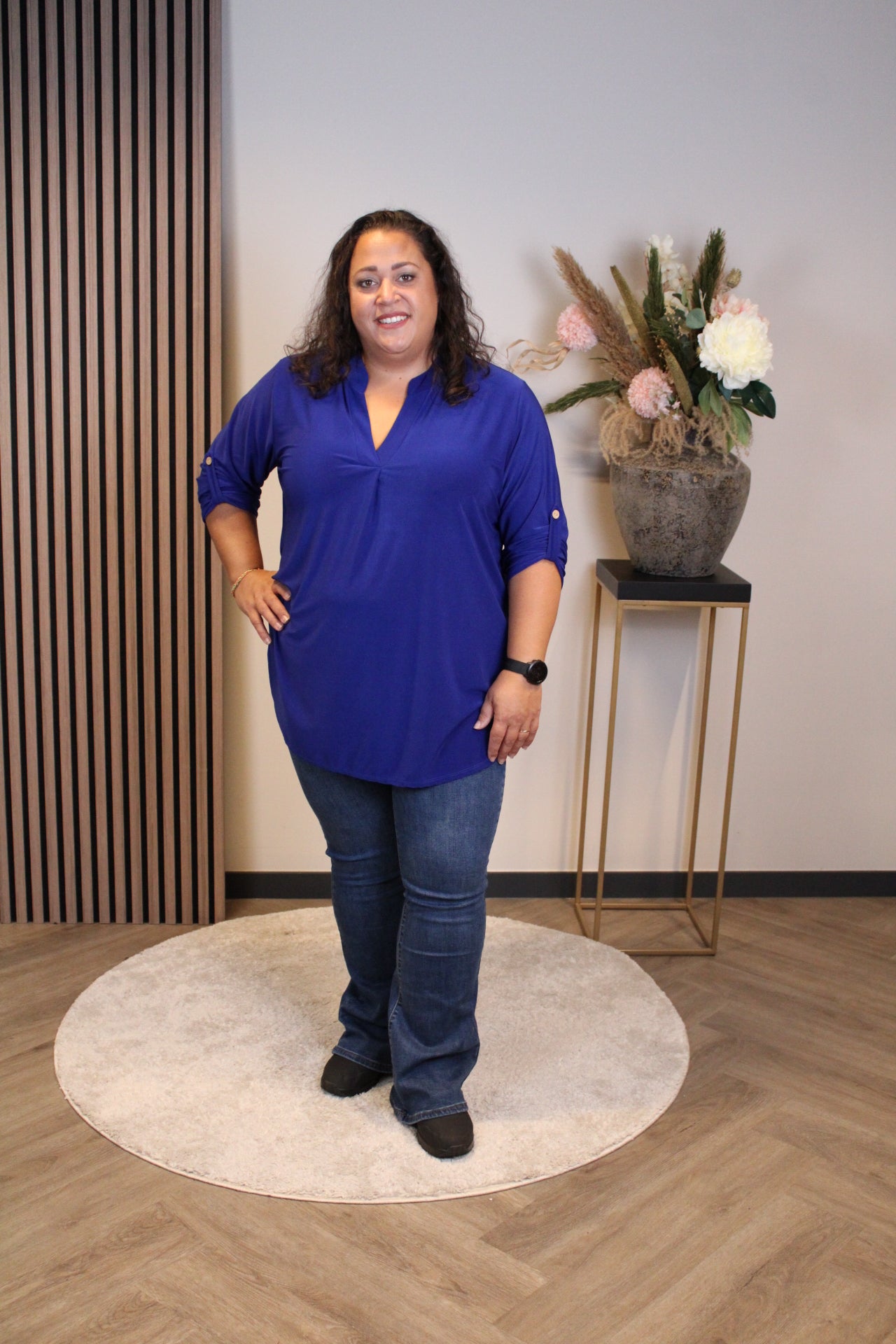 Mara | Bluse Kobalt Langarm 48 bis 52