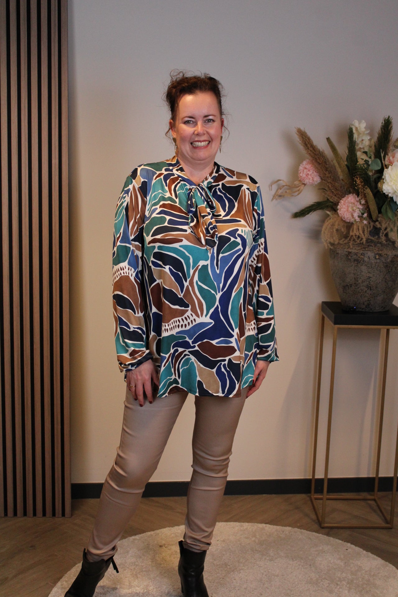 Miekje | Bluse braun Langarm 38 bis 48