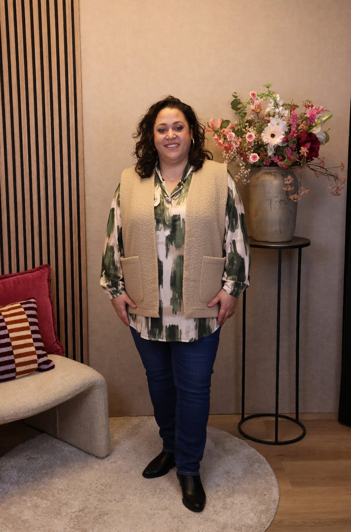 Dora | Bluse schwarz Langarm 52 bis 58