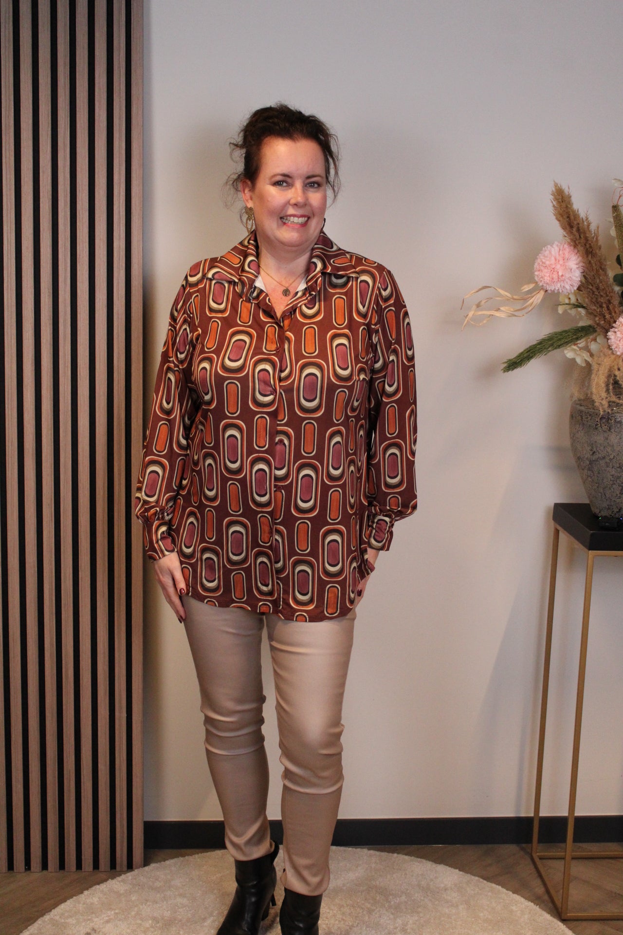 Dora | Bluse schwarz Langarm 52 bis 58