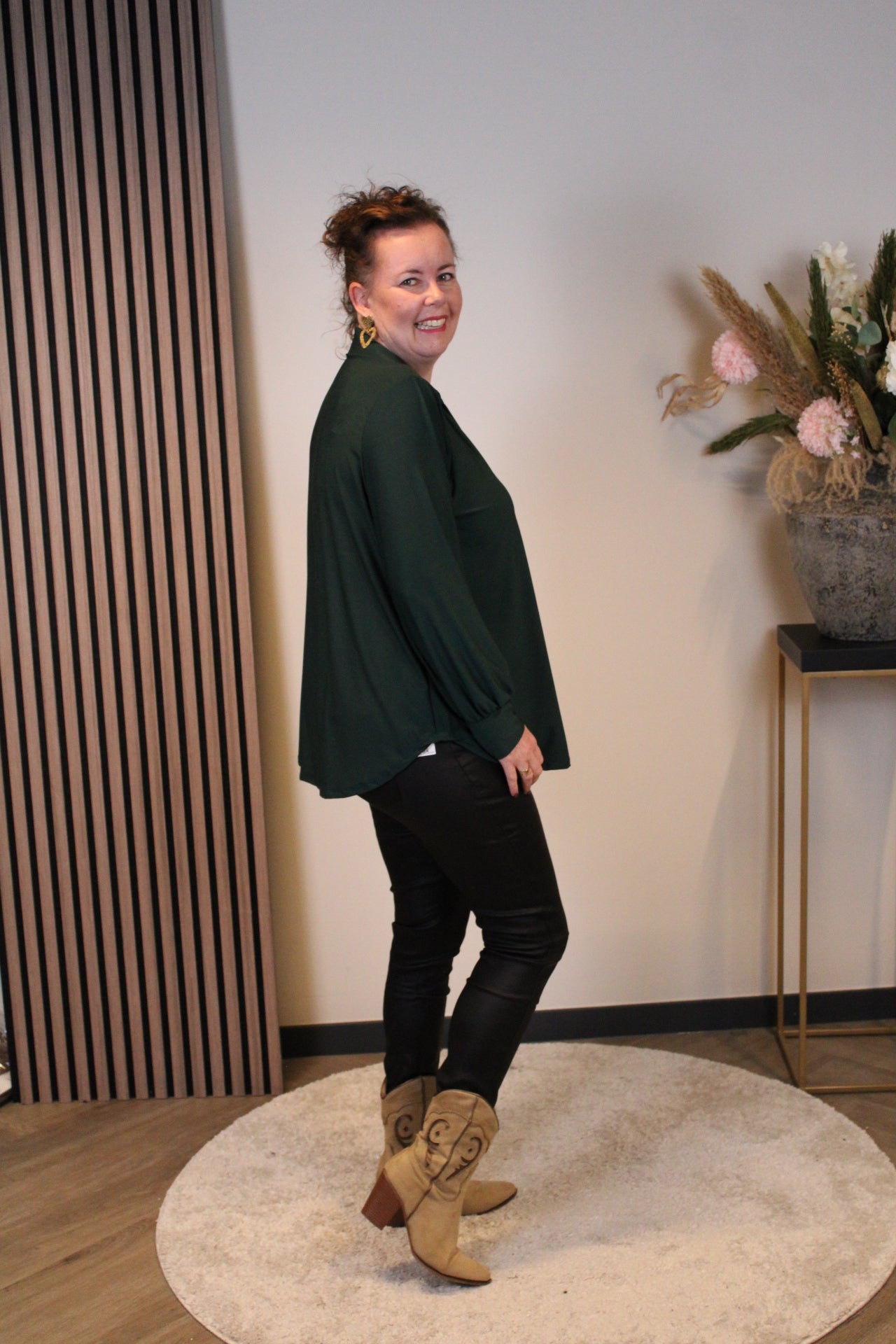 Sara | Bluse mit Kragen schwarz 48 bis 52