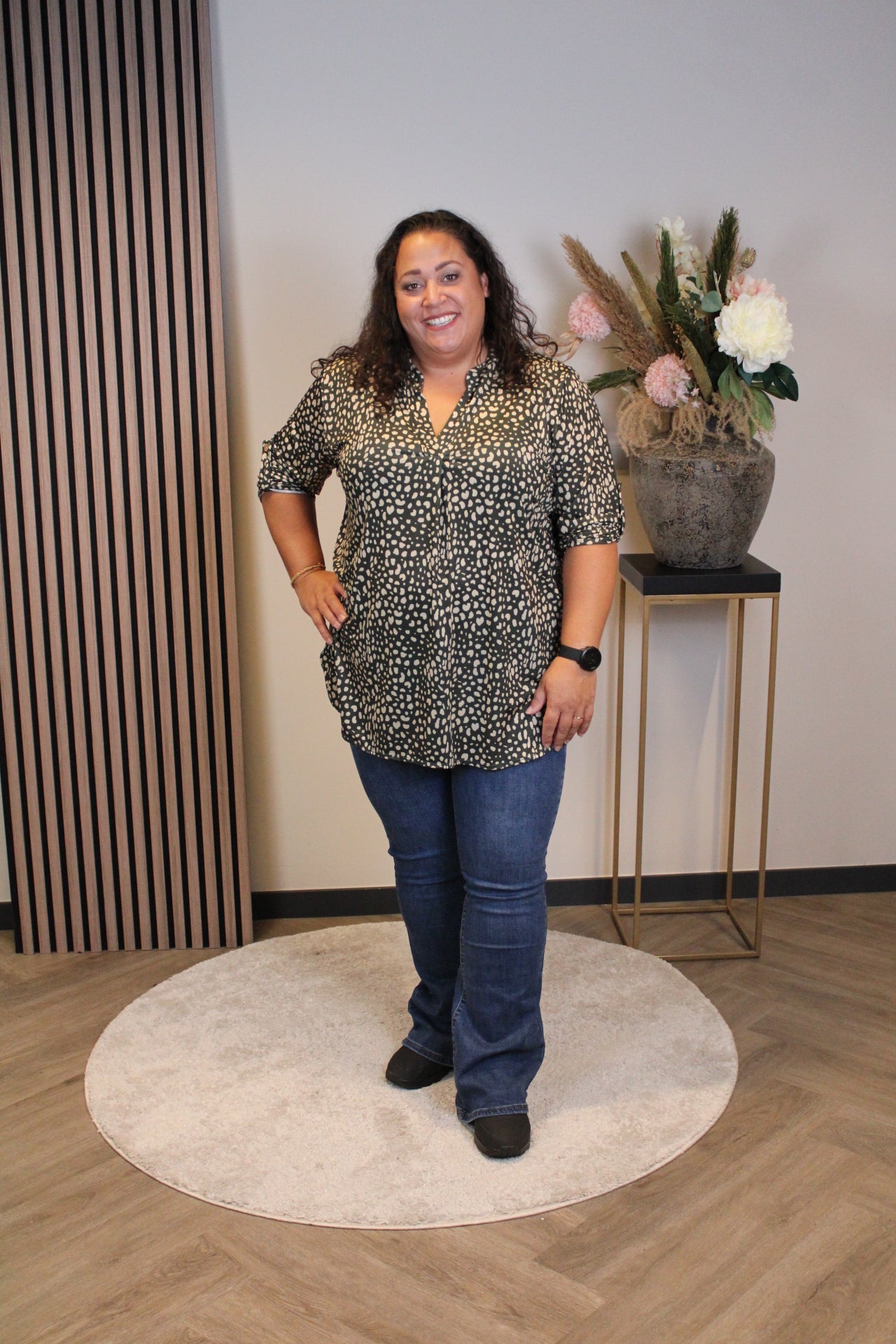 Fenke | Bluse grün Langarm 48 bis 52