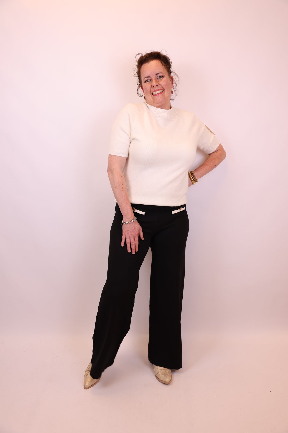 Dora | Bluse schwarz Langarm 52 bis 58