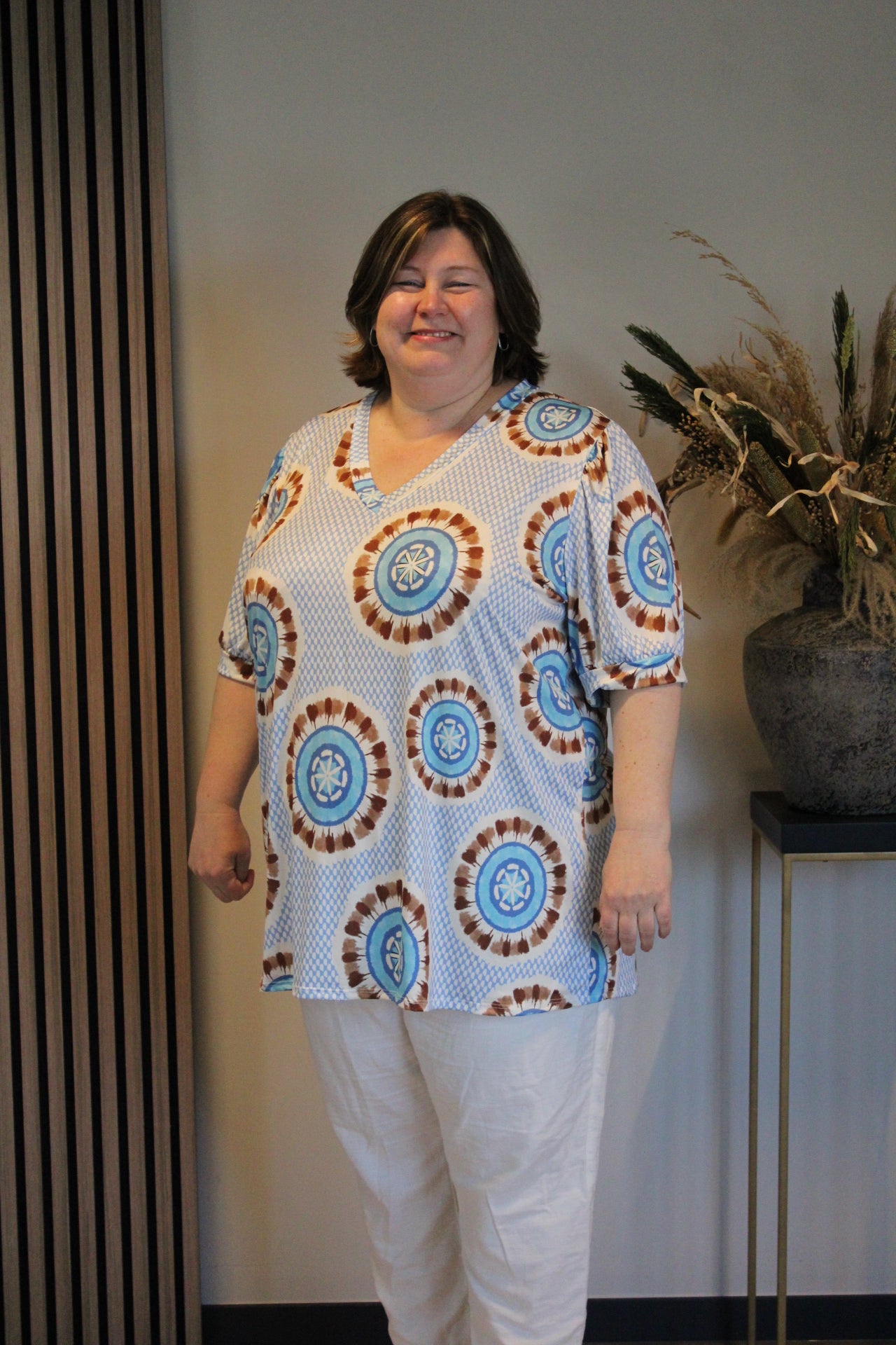 Dora | Bluse schwarz Langarm 52 bis 58