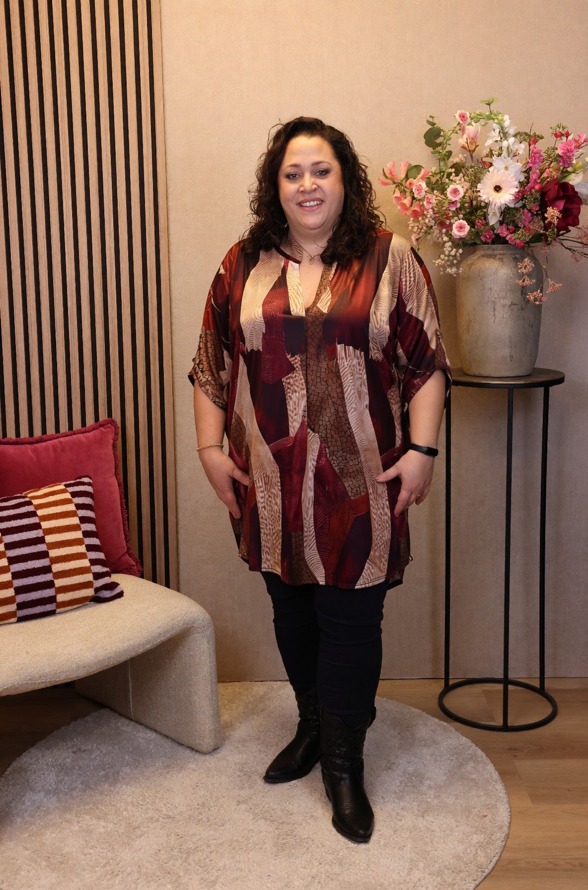 Dora | Bluse schwarz Langarm 52 bis 58