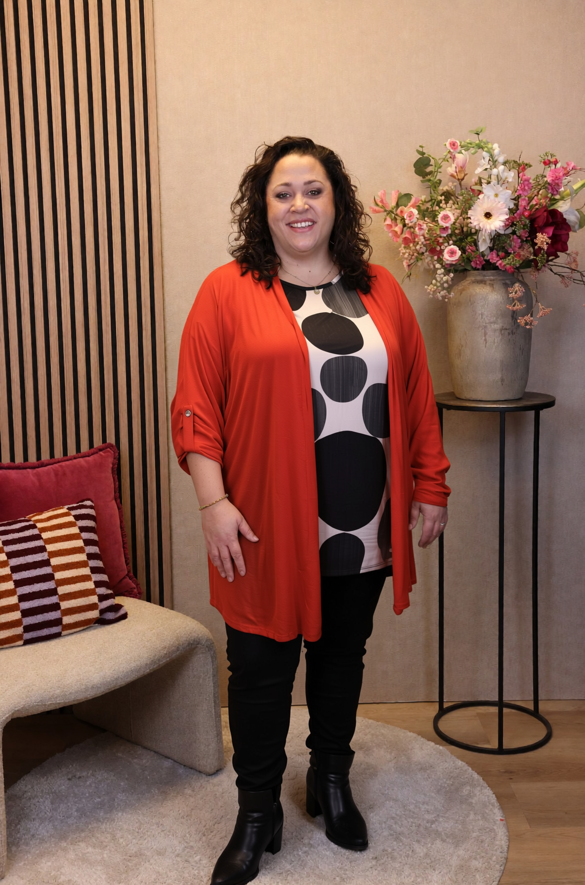 Dora | Bluse schwarz Langarm 52 bis 58