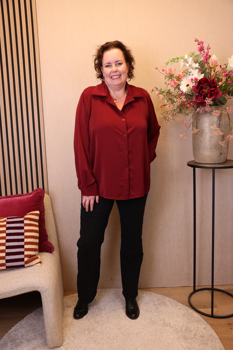 Dora | Bluse schwarz Langarm 52 bis 58