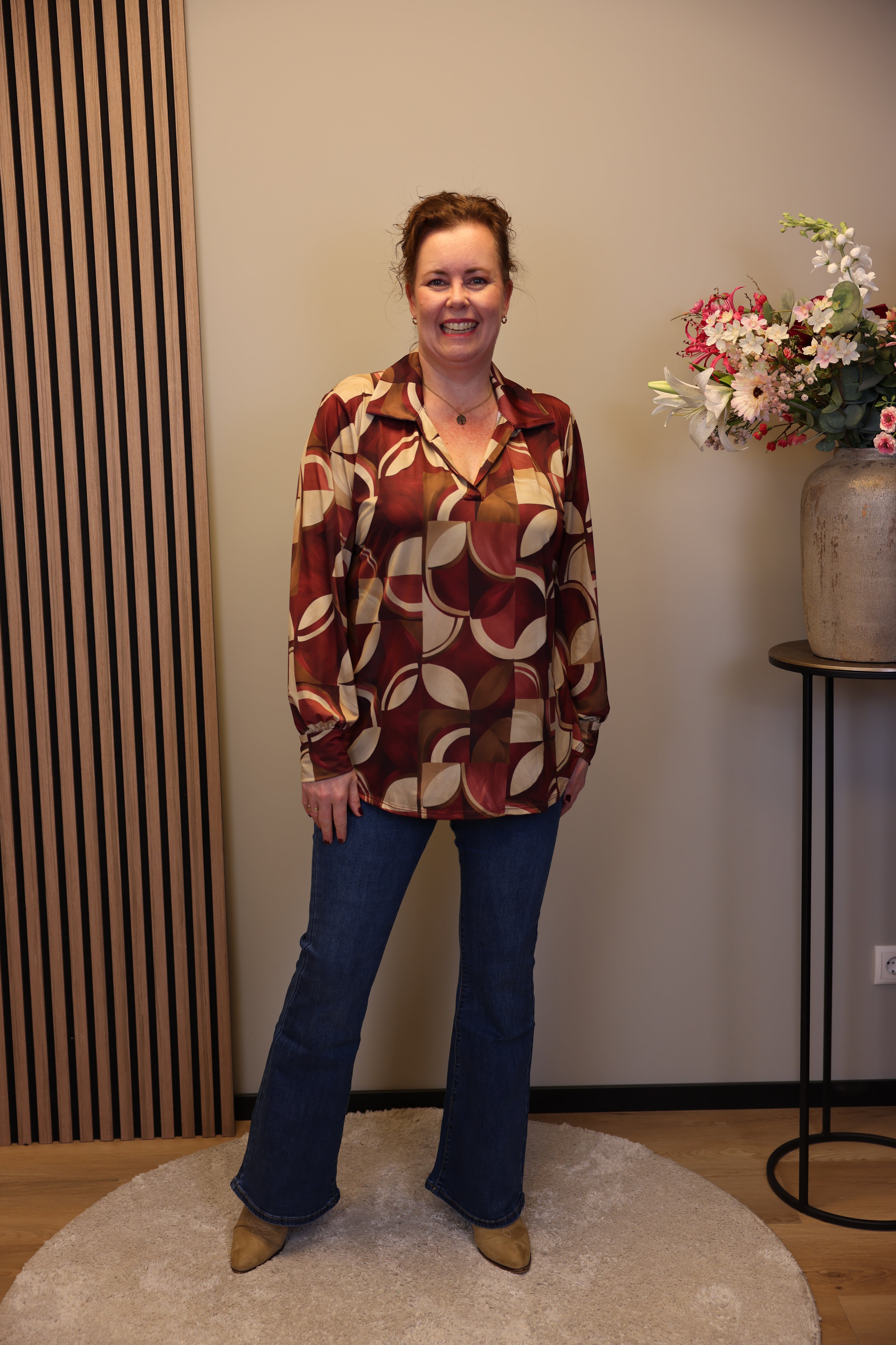 Verona | Bluse mit Kragen blau 48 bis 52