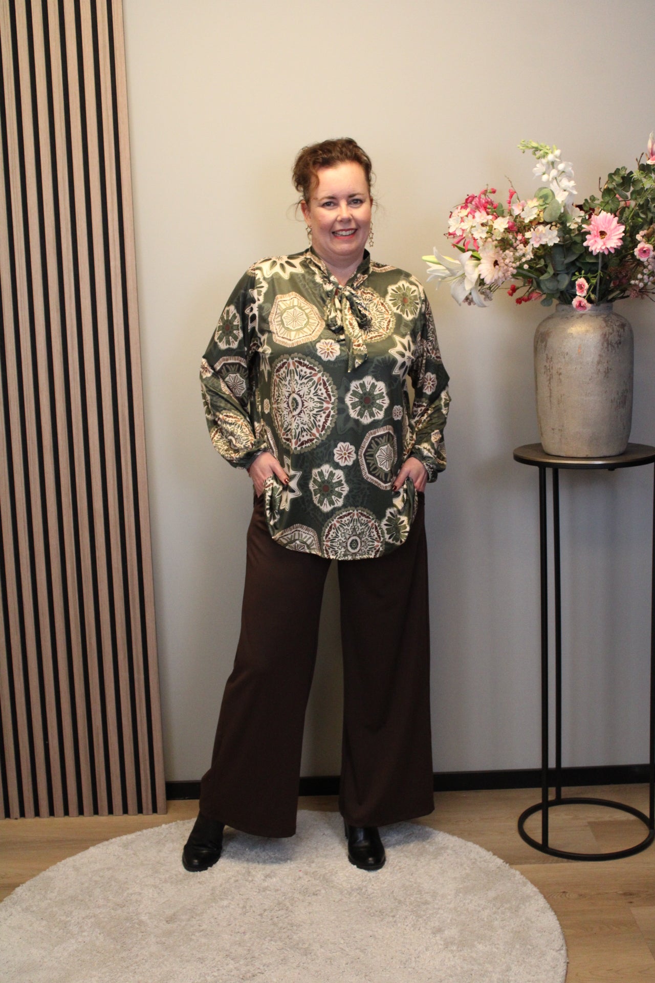 Hilda | Bluse grün Langarm 48 bis 52