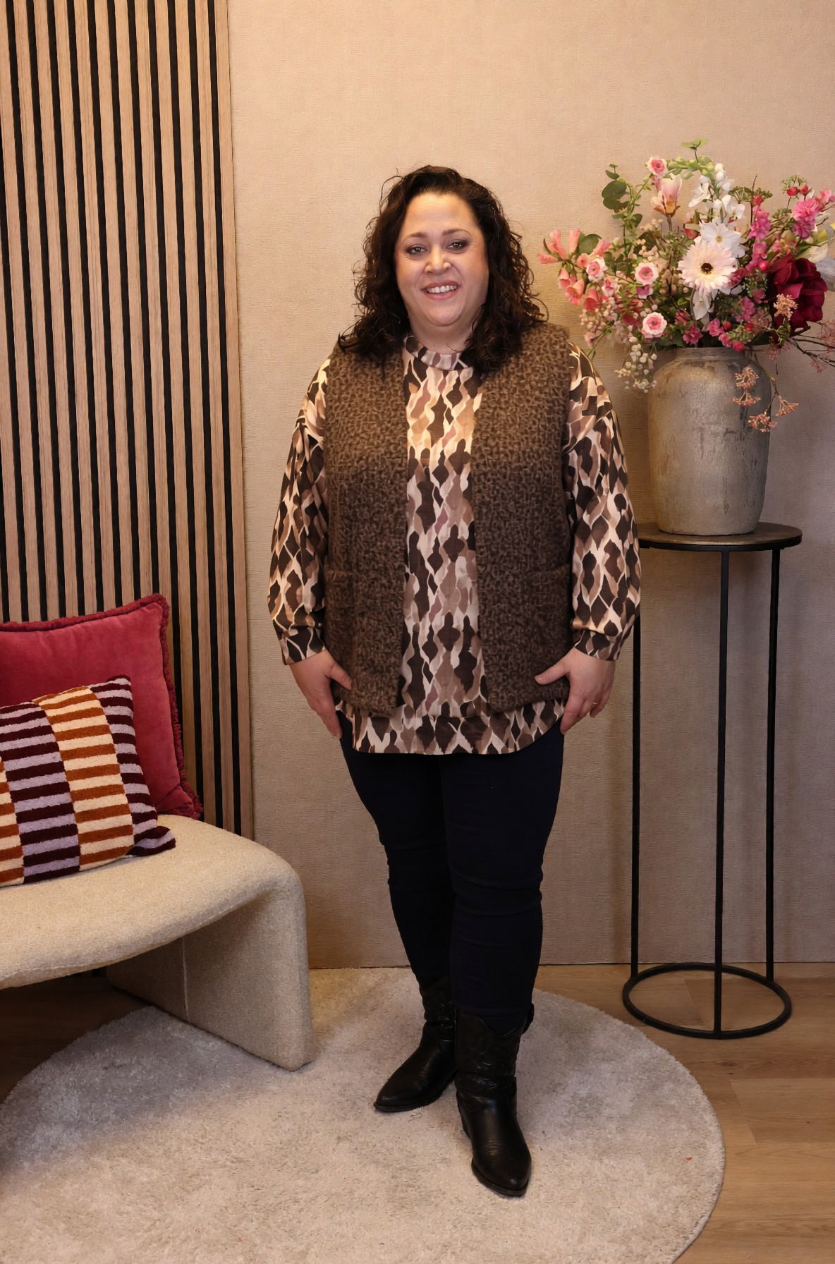 Dora | Bluse schwarz Langarm 52 bis 58