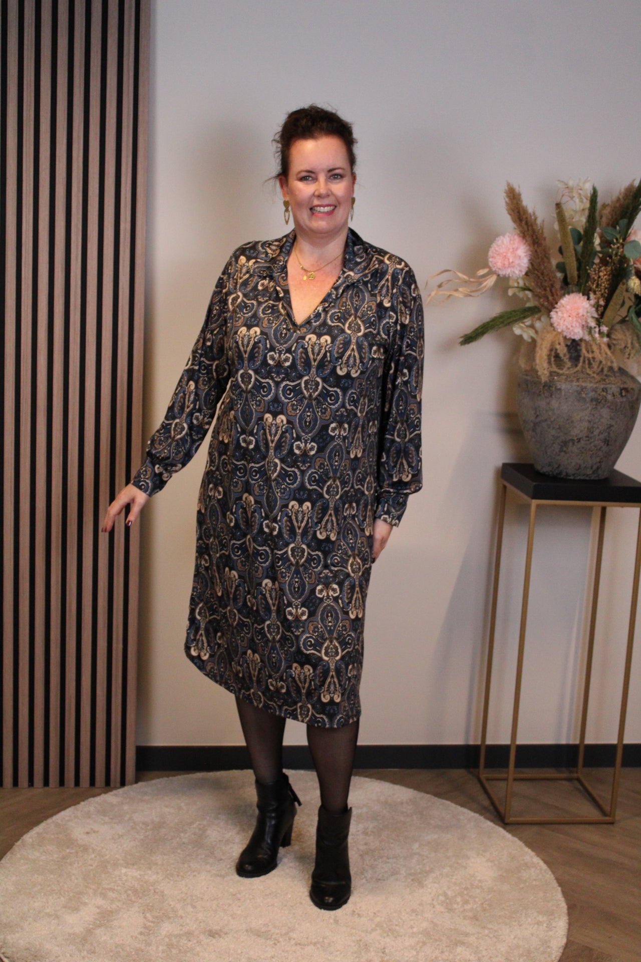 Christa | Grünes Kleid mit langen Ärmeln, Größe 38 bis 44