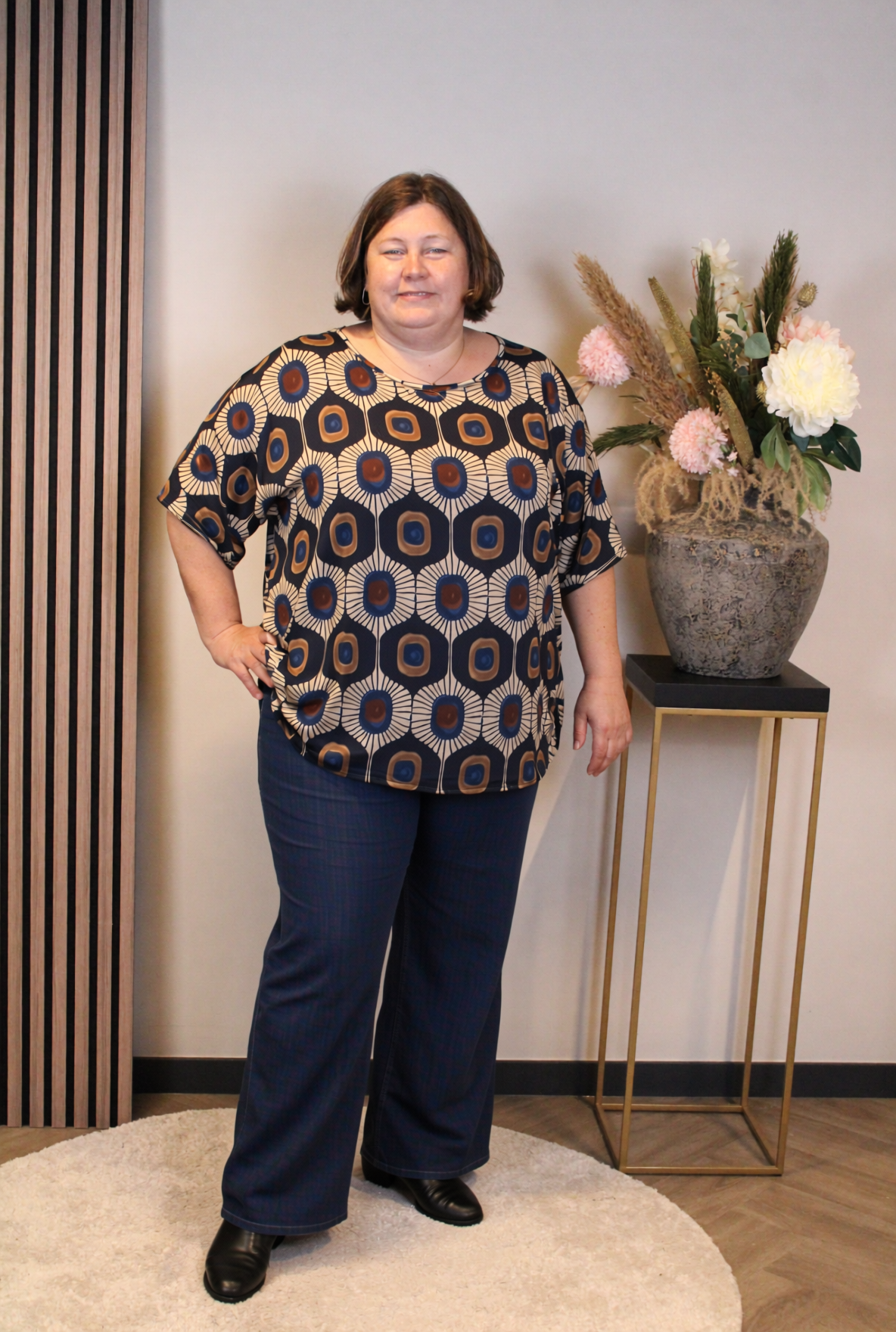 Dora | Bluse schwarz Langarm 52 bis 58