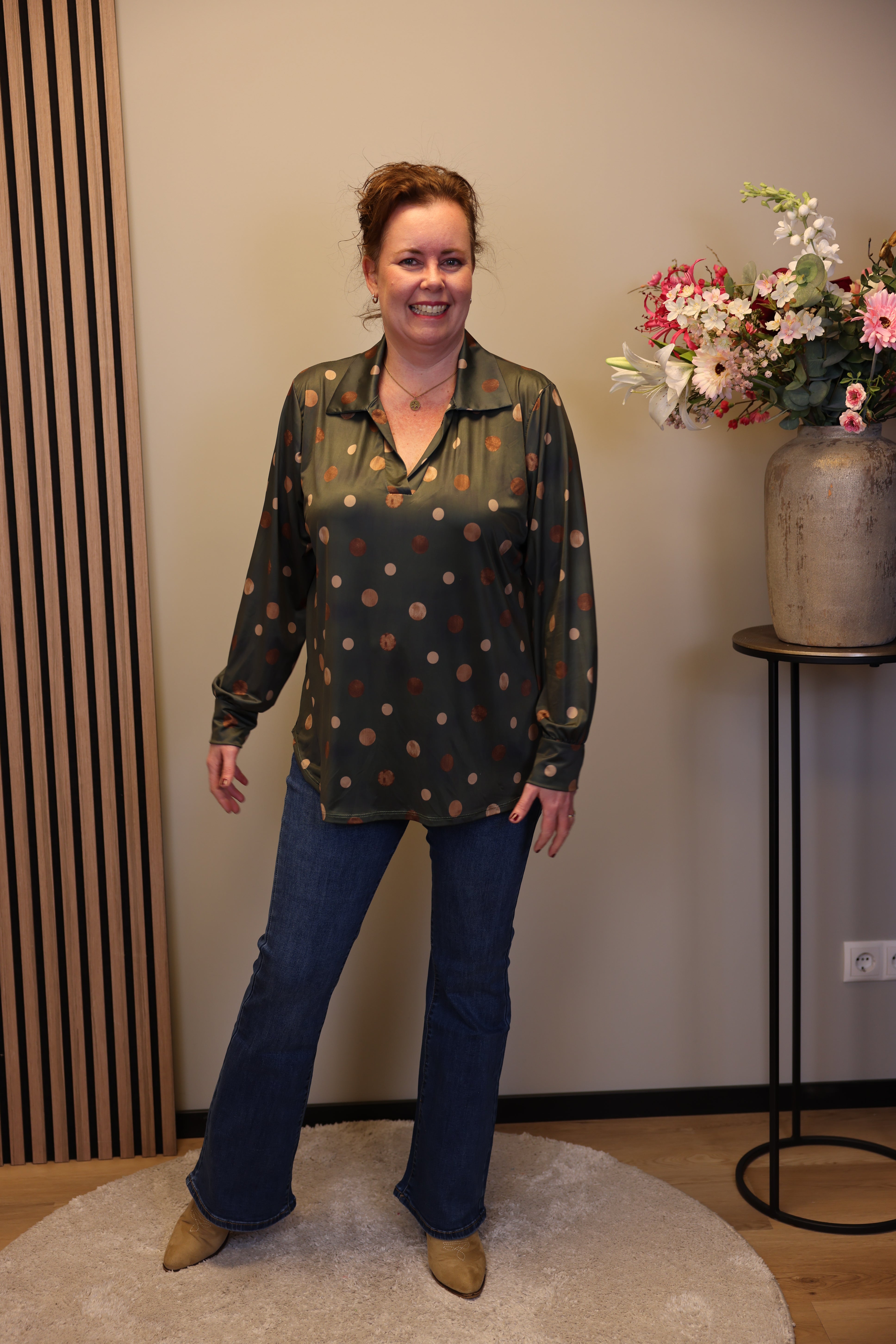Dora | Bluse schwarz Langarm 52 bis 58
