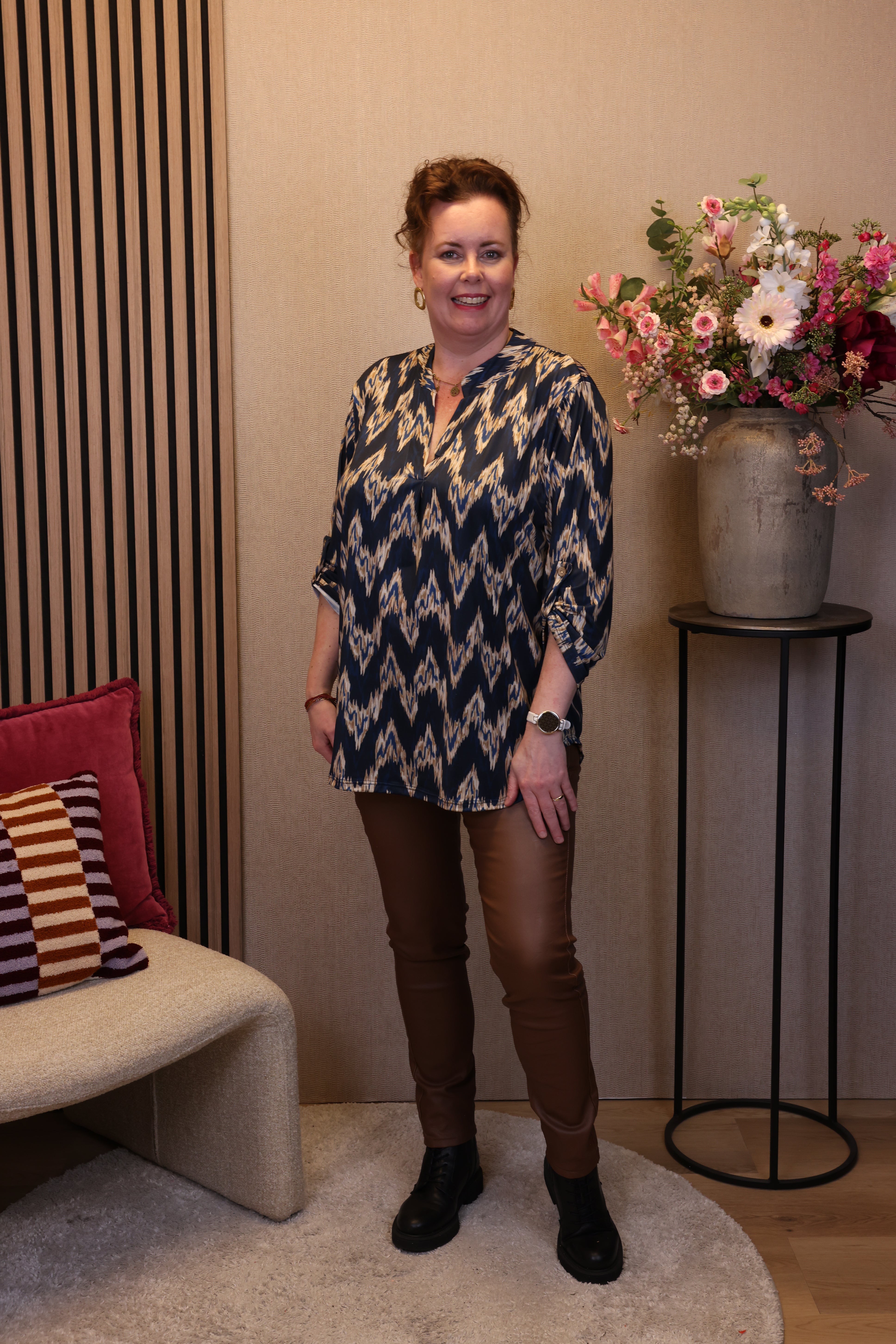 Dora | Bluse schwarz Langarm 52 bis 58