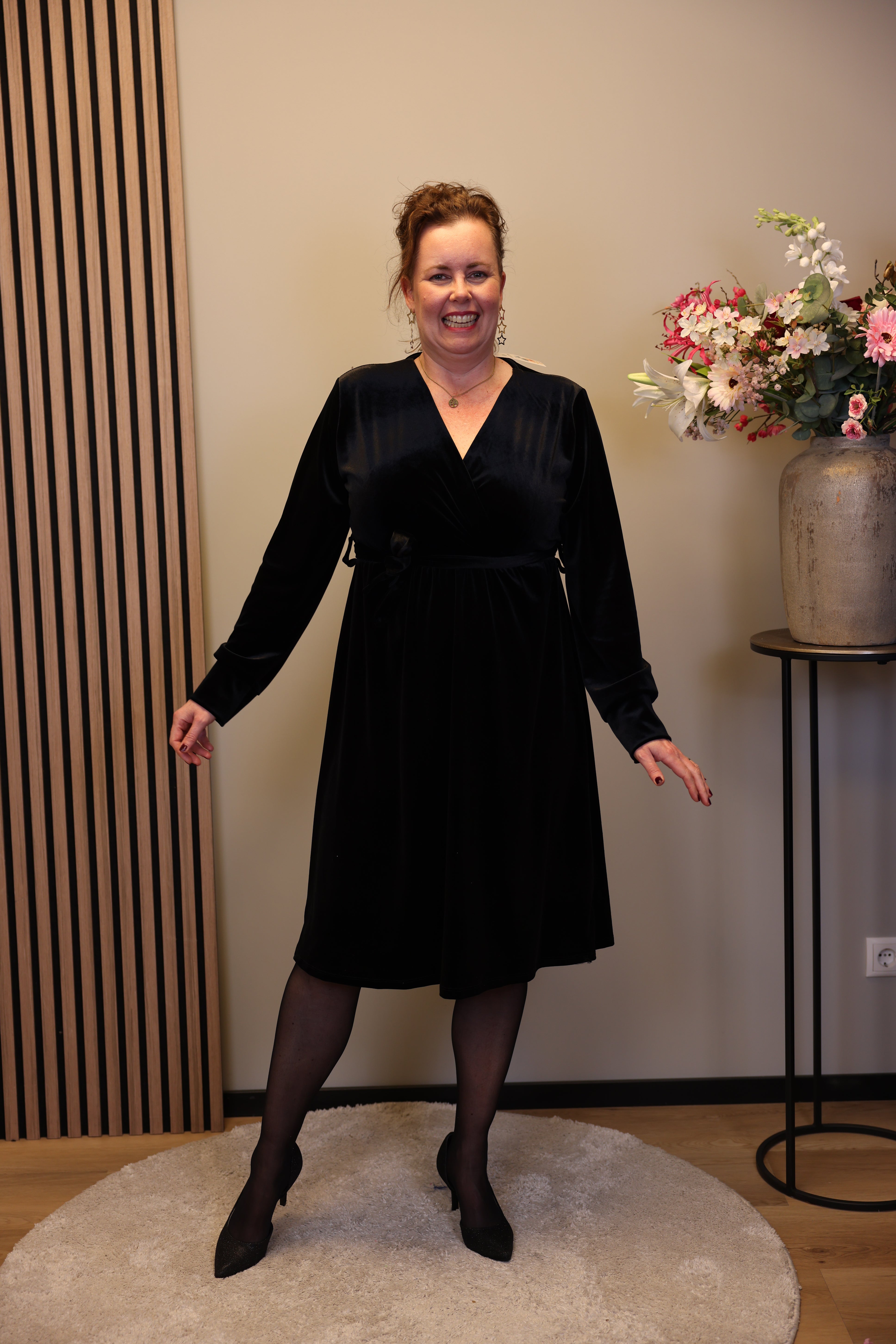Dora | Bluse schwarz Langarm 52 bis 58