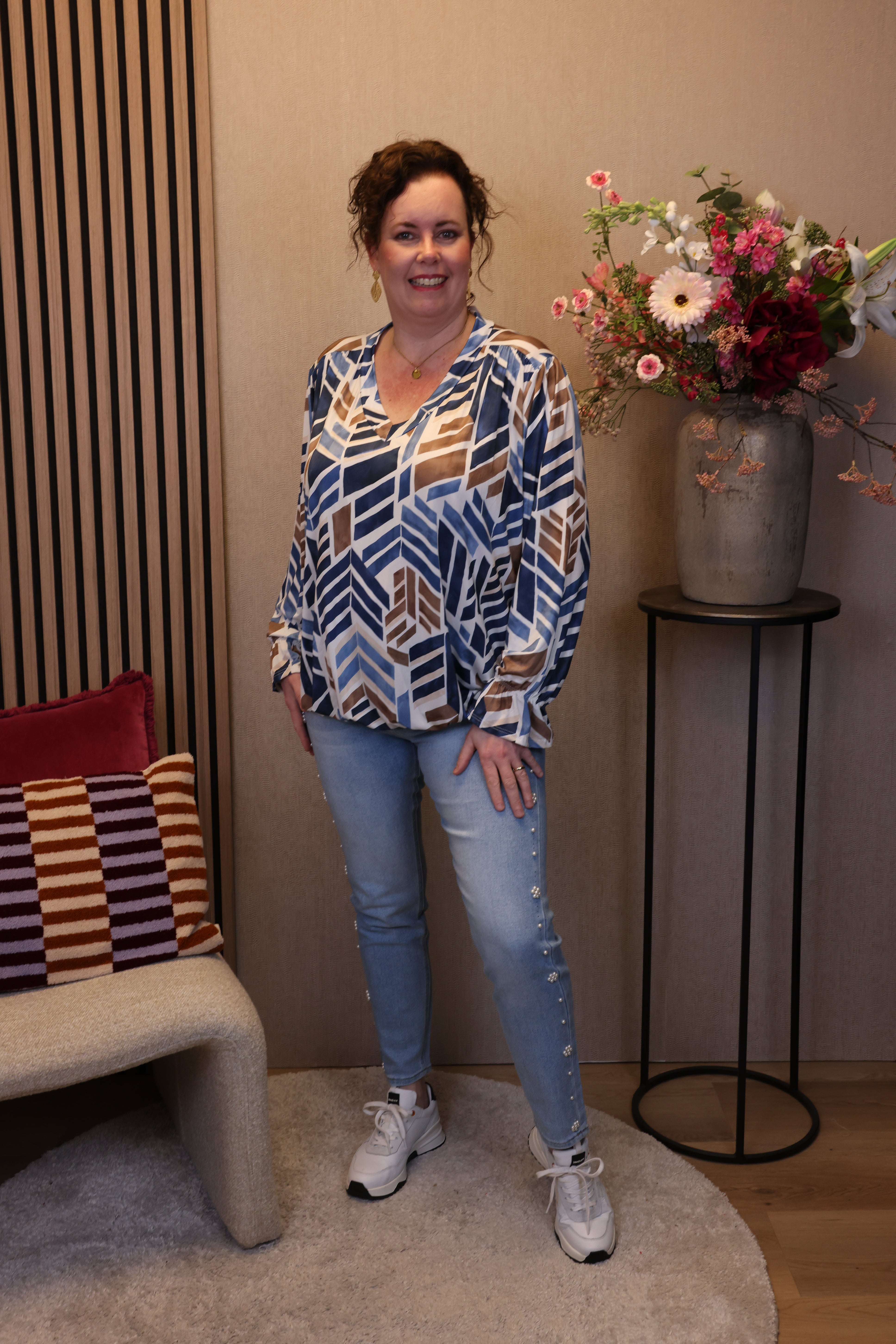 Dora | Bluse schwarz Langarm 52 bis 58