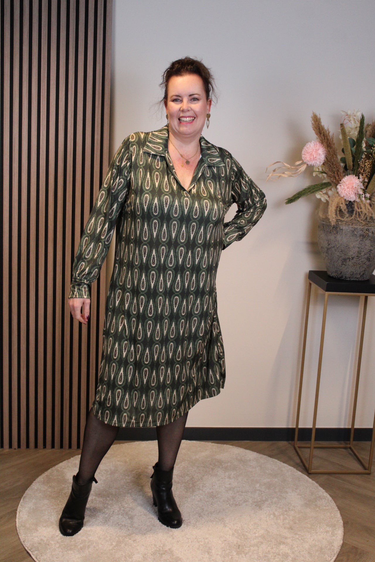 Marise | Blaues Langarmkleid 46 bis 50