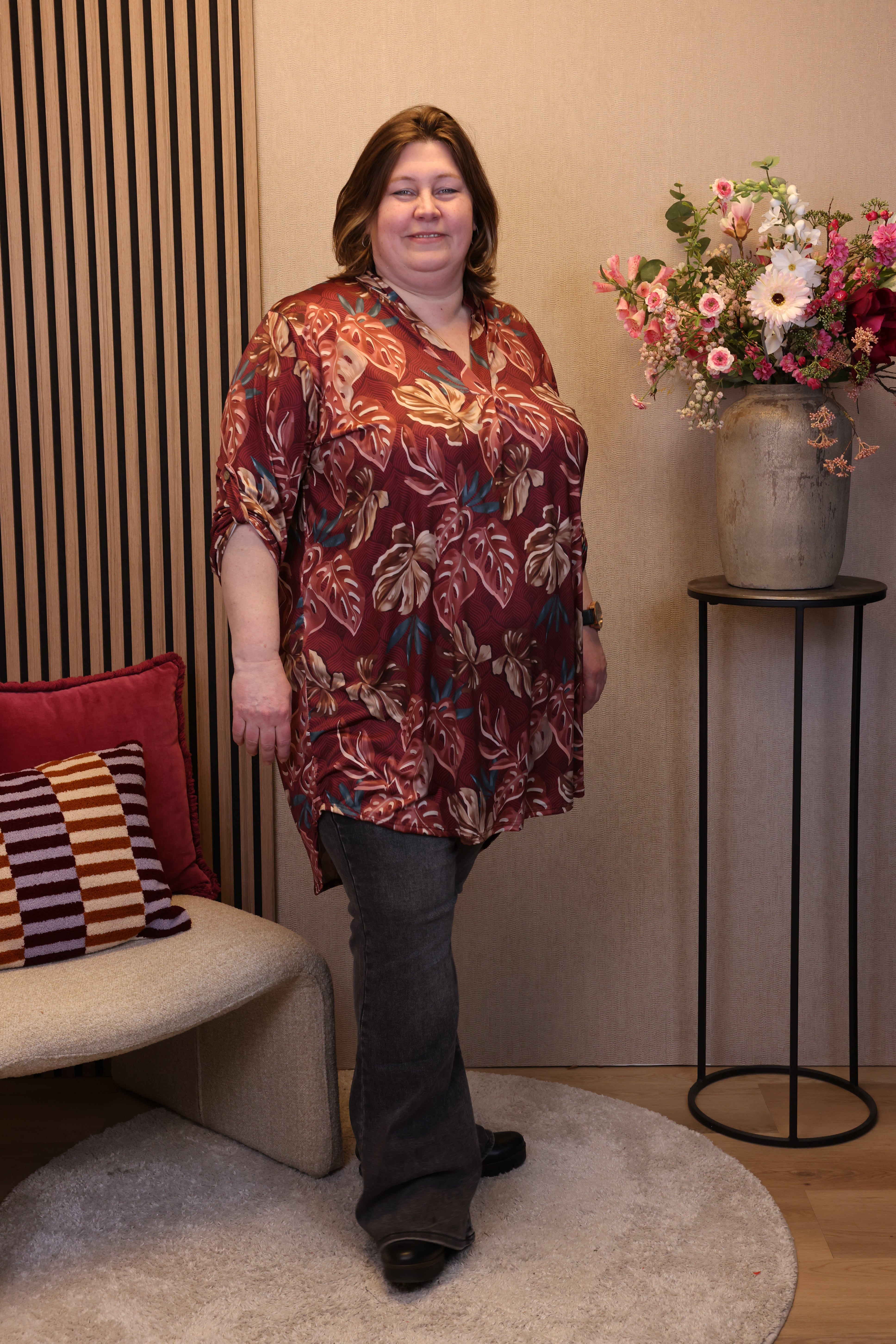 Dora | Bluse schwarz Langarm 52 bis 58