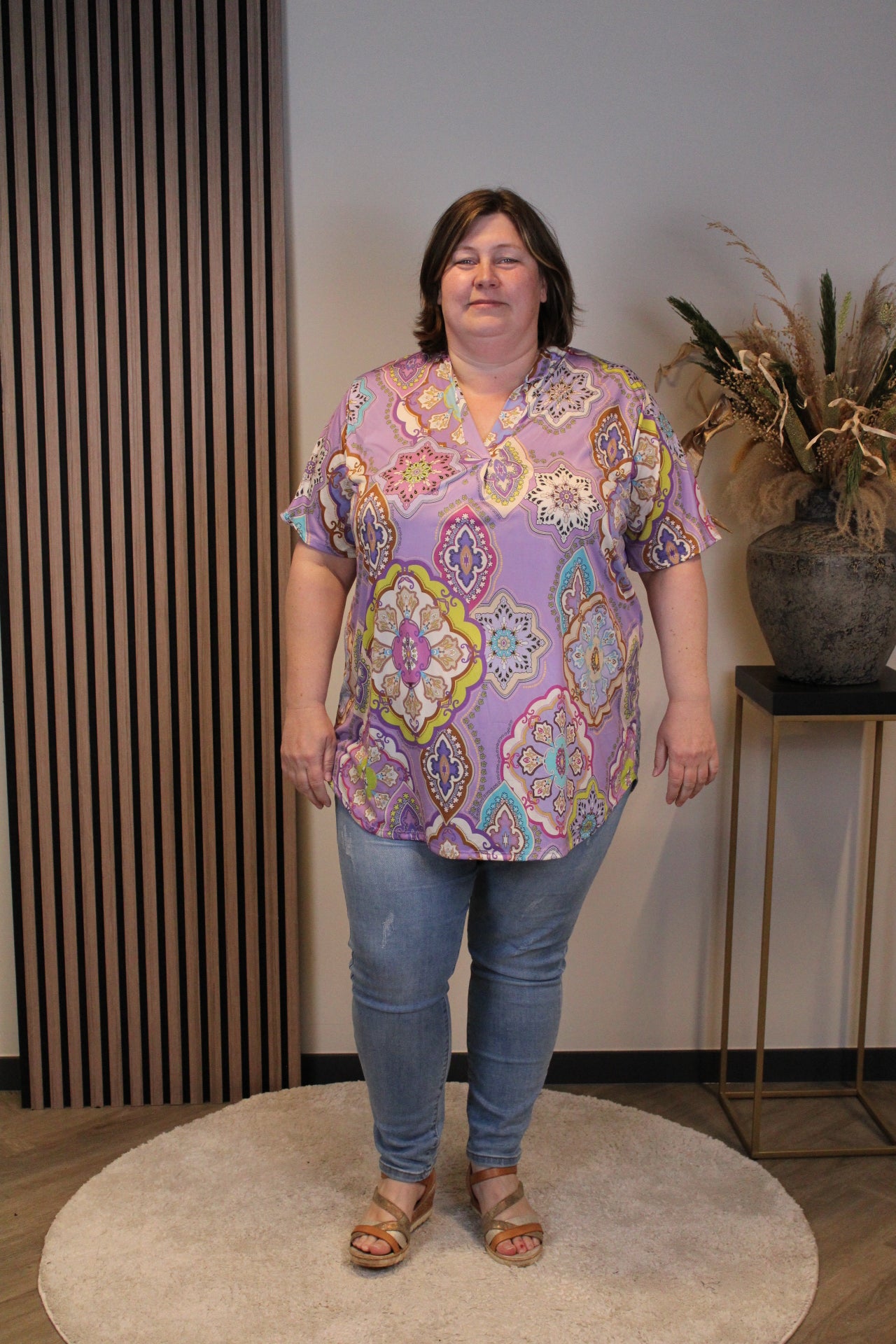 Dora | Bluse schwarz Langarm 52 bis 58