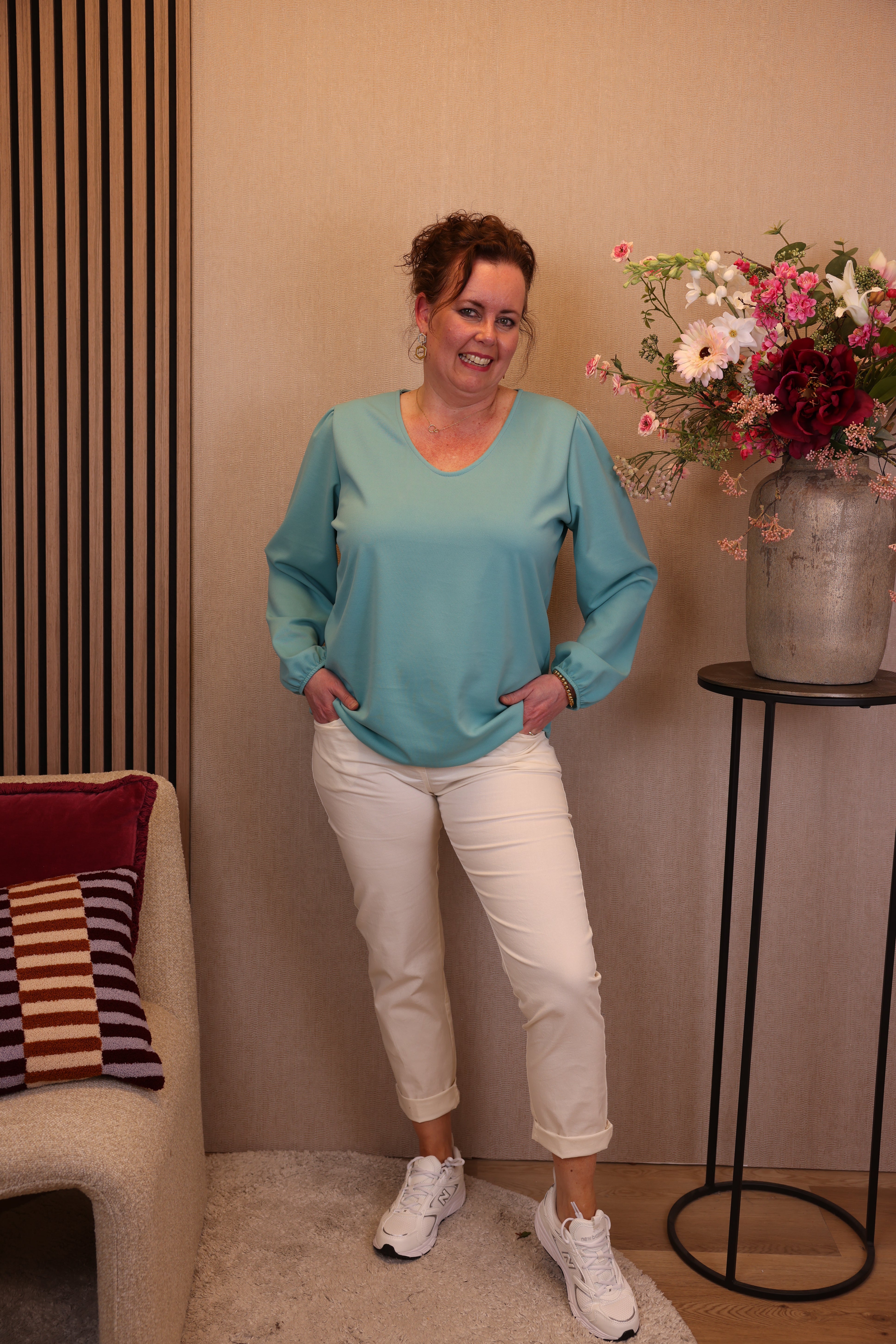 Dora | Bluse schwarz Langarm 52 bis 58