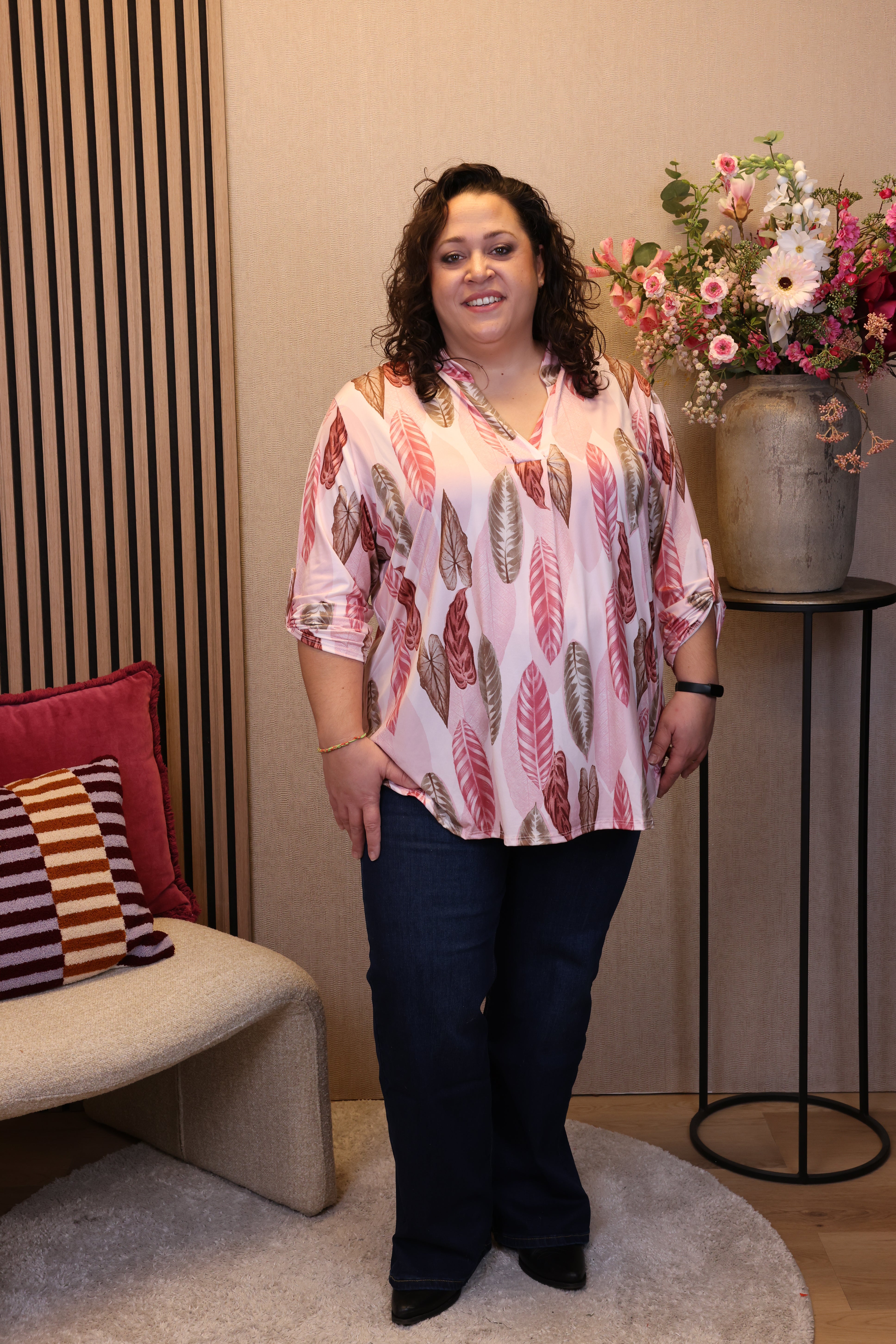 Dora | Bluse schwarz Langarm 52 bis 58
