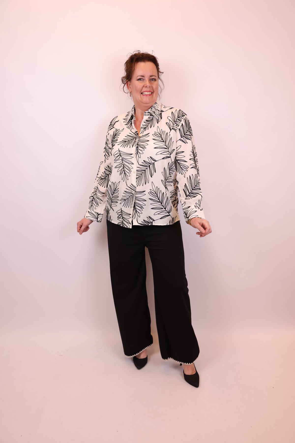 Dora | Bluse schwarz Langarm 52 bis 58